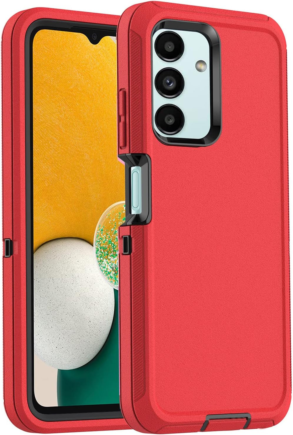 Aicase for Galaxy A04S/A13 Case(6.5")+Belt Holster,Heavy Duty 3-Layer Rugged Phone Cover,Durable Military Grade Protection Shockproof/Drop Proof/Dust-Proof Protective for Samsung A04S/A13 5G 2022  AICase Red  