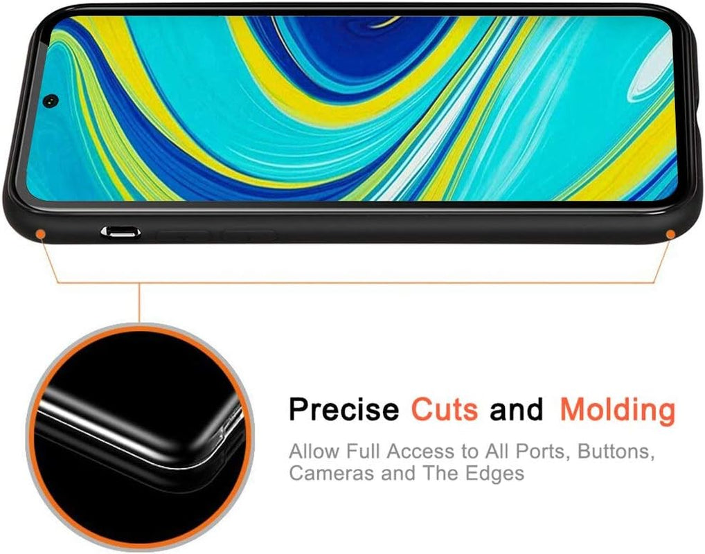 KAPUCTW Case for Xiaomi Redmi Note 9S / Xiaomi Redmi Note 9 Pro, Black Silicone Matt Back Cover with Floral Design -Note 9S 9Pro [6.67"] Slim Thin Shockproof Soft Gel TPU for Girls (Moon2)  KAPUCTW   