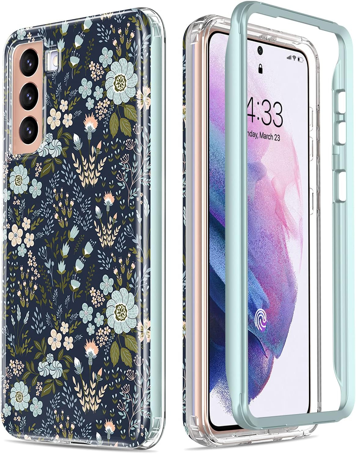 Esdot for Samsung Galaxy S21 Case,Military Grade Passing 21Ft Drop Test,Rugged Cover with Fashionable Designs for Women Girls,Shockproof Protective Phone Case for Galaxy S21 6.2" Flower Garden  Esdot Littler Flowers  