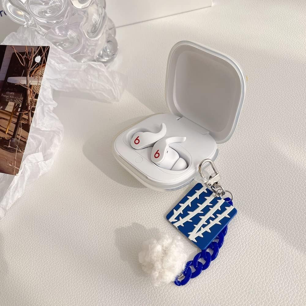 HENJI Case for Beats Fit Pro, 3D Cute Love Heart Protective Cover with Keychain, Transparent Earphone Protective Case for Beats Fit Pro Charging Box, Gift for Girls Women (Love Heart 2)  HENJI   