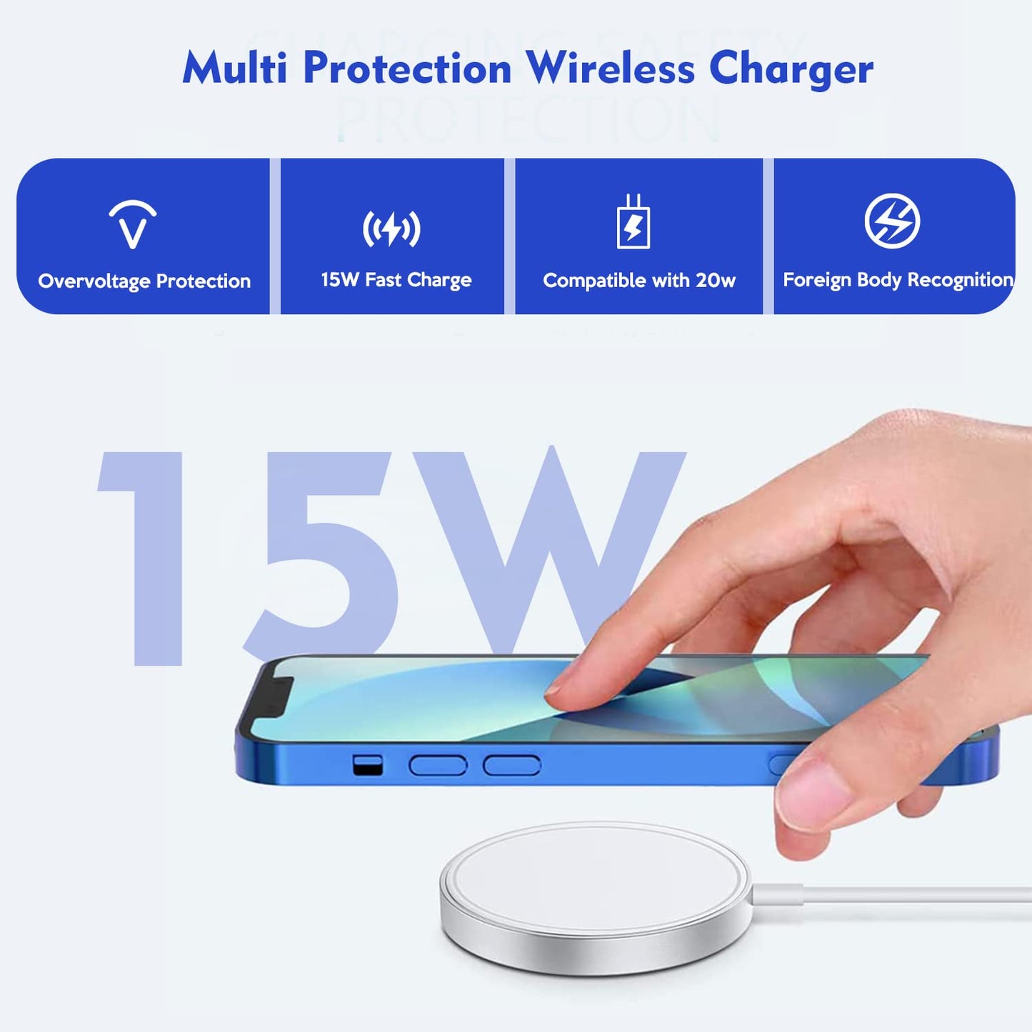 Magnetic Wireless Charger，3.3Ft【Apple Mfi Certified】15W Fast Wireless Charging Pad USB C Wireless Charger Iphone with 20W USB C Wall Charger Block for Iphone 14/Plus/13/12/Pro/Pro Max/Mini/Airpods Pro  Shenzhen Jianengwang Technology Co.,Ltd.   