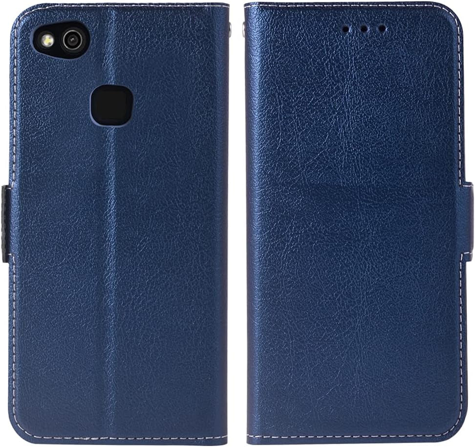 WWAAYSSXA Compatible with Huawei P10 Lite Wallet Case Wrist Strap Lanyard Leather Flip Cover Card Holder Stand Cell Accessories Phone Cases for Hawaii P10Lite P 10 10Lite 2017 Women Men Blue  WWAAYSSXA   