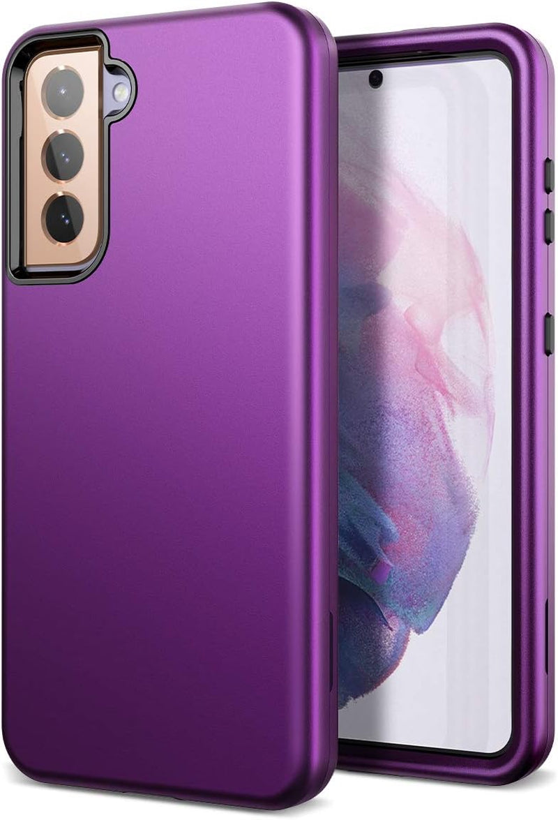 Welovecase for Samsung Galaxy S21 5G Case, Cover 3 in 1 Full Body Heavy Duty Protection Hybrid Shockproof TPU Bumper Three Layer Protective Case for Samsung Galaxy S21 6.2 Inch Rose Gold  WeLoveCase Purple  