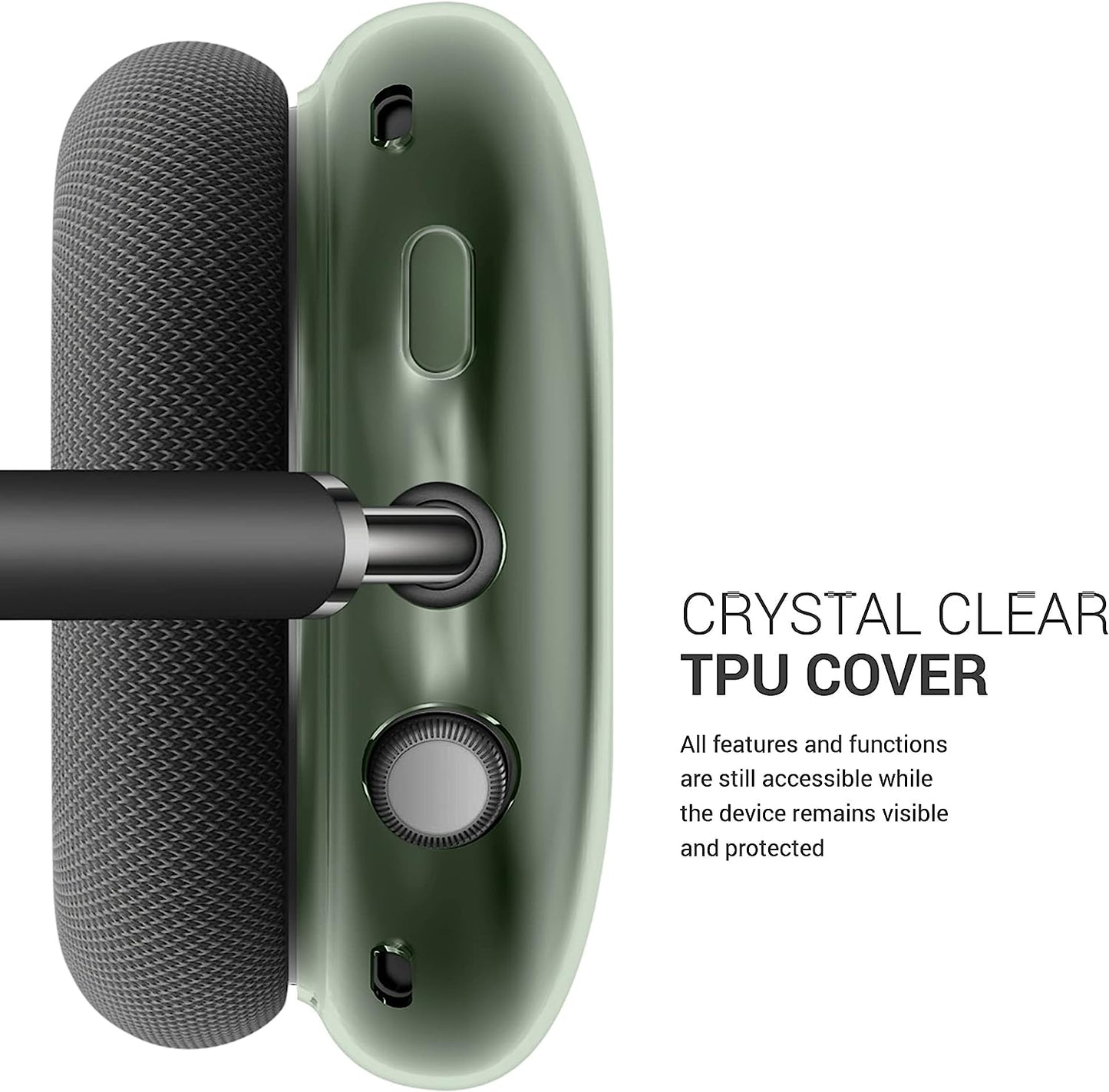 Kwmobile Covers Compatible with Apple Airpods Max Cases - 2X Soft TPU Ear Cup Case Protectors - Green/Transparent  KW-Commerce   