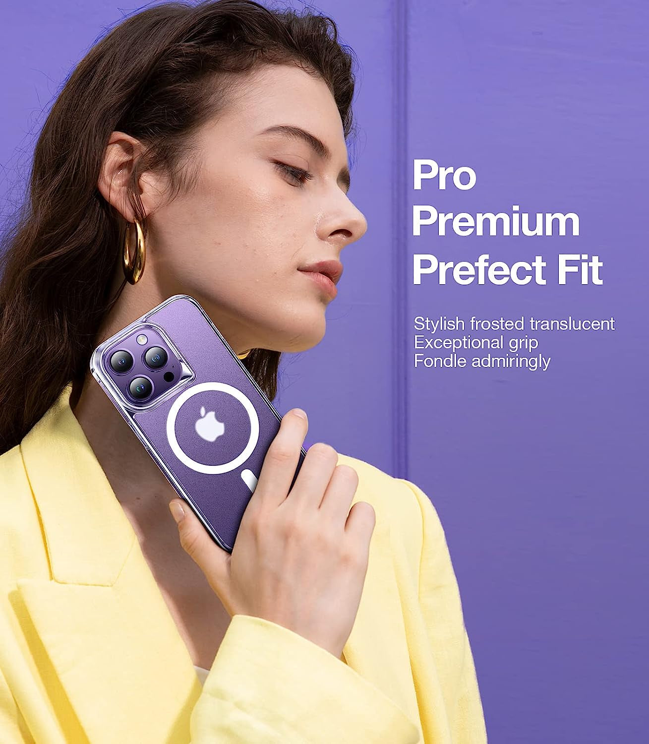 TORRAS Iphone 14 Pro Slim Matte Case - Military-Grade Drop Tested, Magsafe Compatible, Anti-Fingerprint, Frosted Clear  TORRAS   