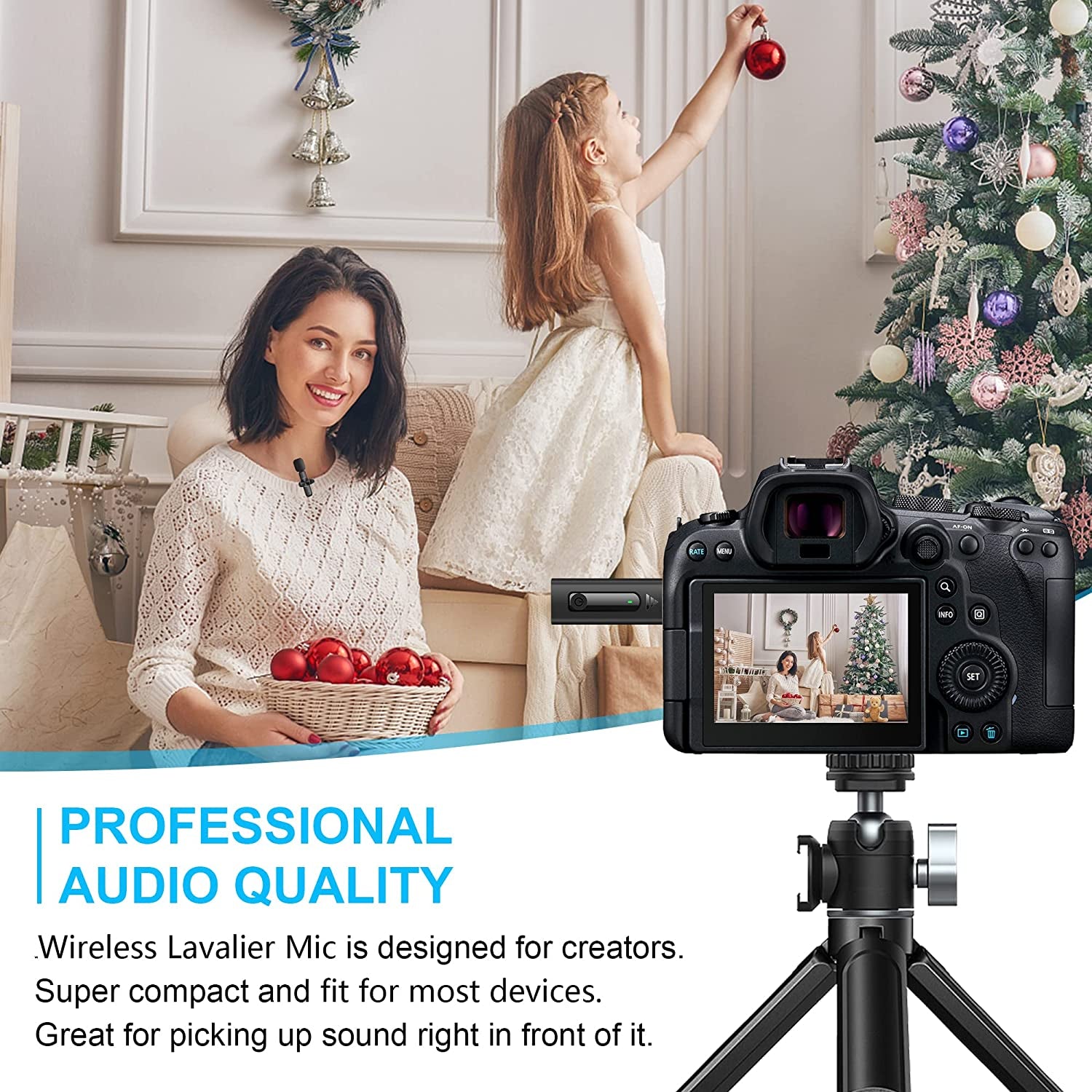 Dual Wireless Lavalier Microphone for Iphone/Android Phones/Dslr Camera/Laptop/Macbook/Gopro/Camcorder, Professional Lapel Mic for Video Recording/Vlogging/Youtube/Podcast/Livestream  GRTPRTS   