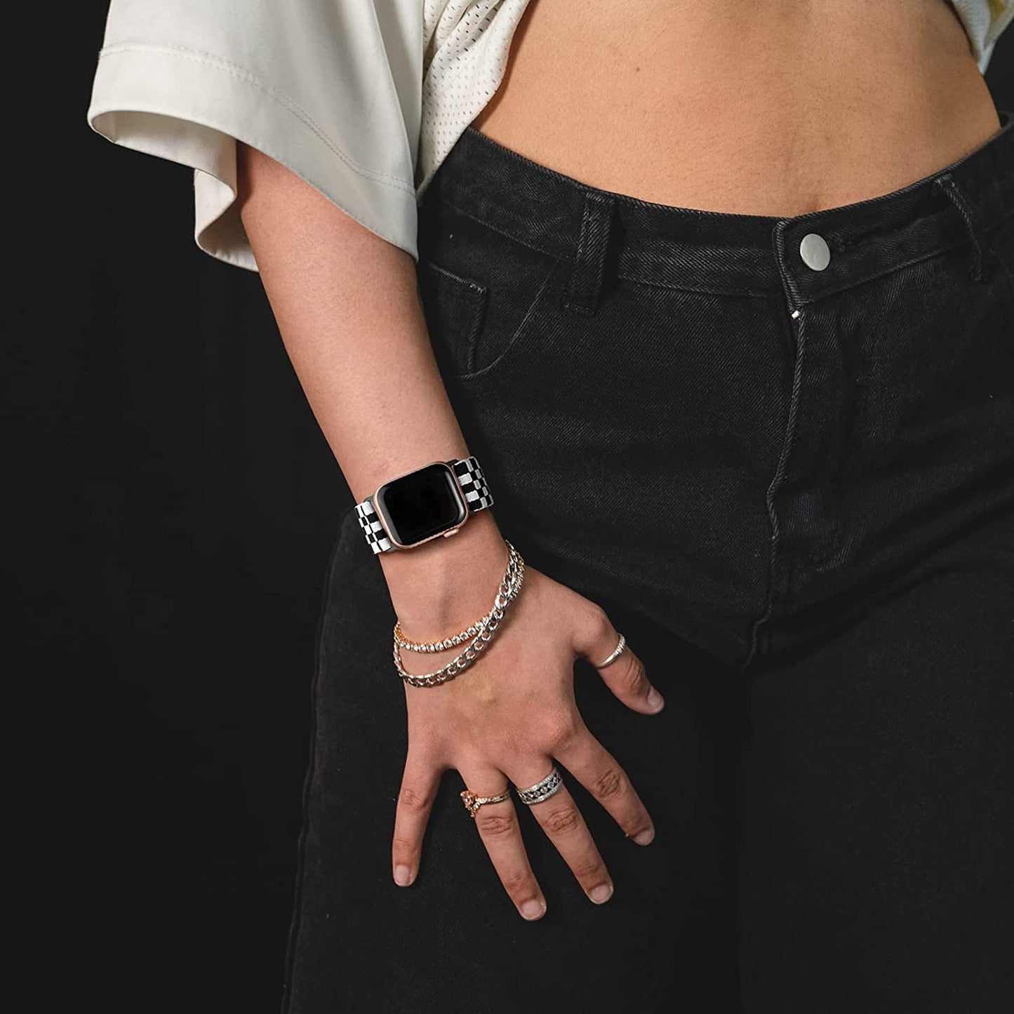 Cangroo 5 Pack Stretchy Nylon Bands Compatible with Apple Watch Band 38Mm 40Mm 41Mm 42Mm 44Mm 45Mm 49Mm for Women Men, Elastic Solo Loop Braided Wristbands for Iwatch SE Ultra Series 8 7 6 5 4 3 2 1  Cangroo   