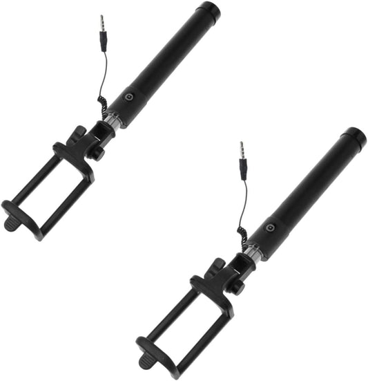 Vizgiz 2 Pack Monopod Selfie Stick 3.5Mm Port Cable Wired Control Phone Camera Telescopic Pole Video Switch Portable Stand for Ios Android Smartphone Iphone 12 13 Pro 11 10 Galaxy S9 Note 8 7 S8  VizGiz   
