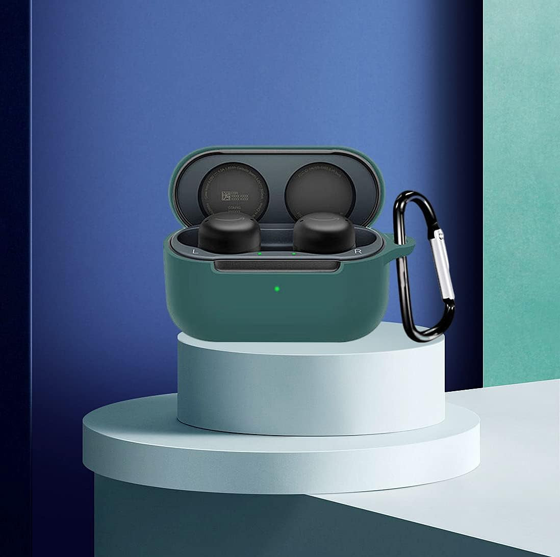 Antetek Compatible for Echo Buds 2 Wireless Earbuds Case with Keychain,Silicone Protective Cover Accessories Compatible with Echo Buds 2 Generation (Dark Green)  Antetek   