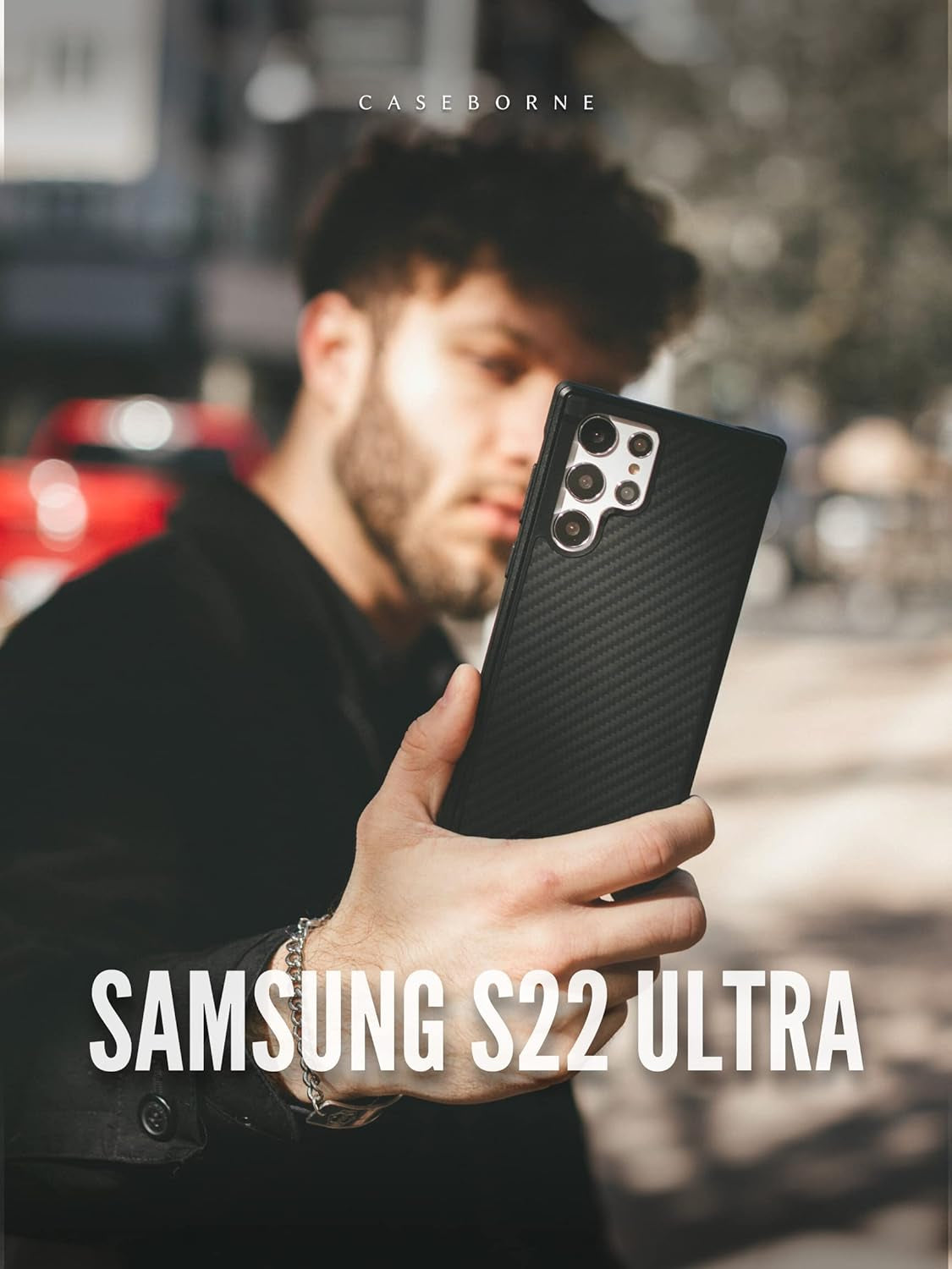 Caseborne R Series Compatible with Samsung Galaxy S22 Ultra 5G Case - Shockproof Protective, Military 12Ft Drop Tested, Durable Aluminum Frame - Aramid Fiber - Black  CaseBorne   