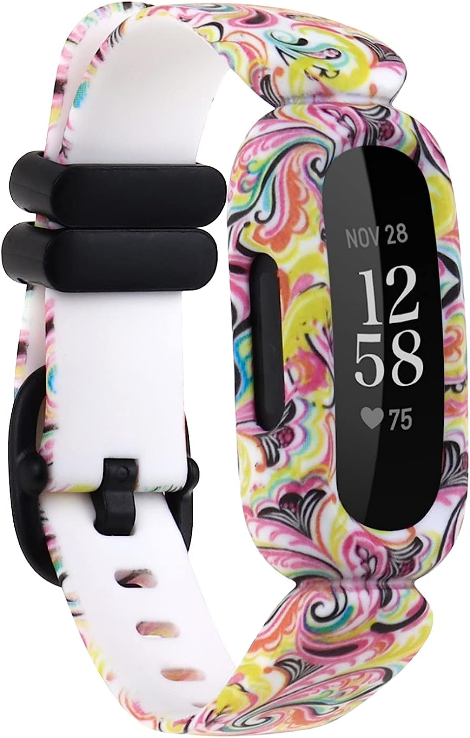 Ybludiy Compatible with Fitbit Ace 3 Bands for Kids, Soft Pattern Printed Floral Band Accessories Wristbands Replacement Bands for Fitbit Ace 3 Boys Girls  Ybludiy 03-Paisley  