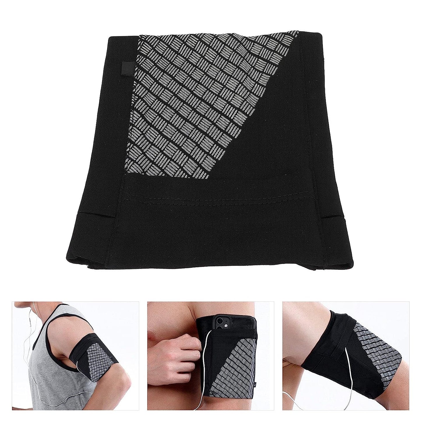 Cell Phone Armband - Running Arm Band Holder Pouch Case Phone Armband Sleeve Universal Comfort Arm Cell Phone Holder Sports Armband for Running, Fitness and Gym Workouts (M)  Dioche   