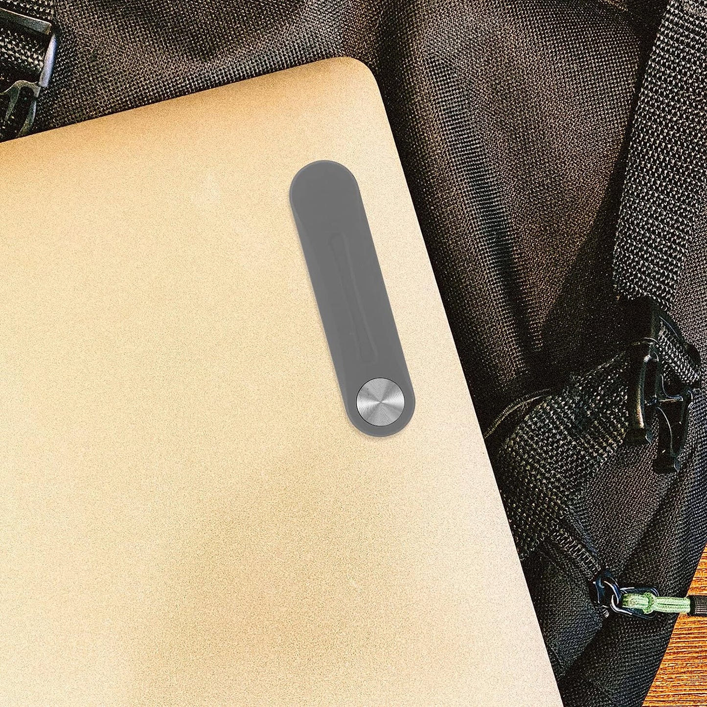 SOLUSTRE Magnetic Laptop Phone Holder Adjustable Phone Monitor Side Mount Foldable Computer Expansion Bracket Compatible with Any Phone Light Grey  SOLUSTRE   