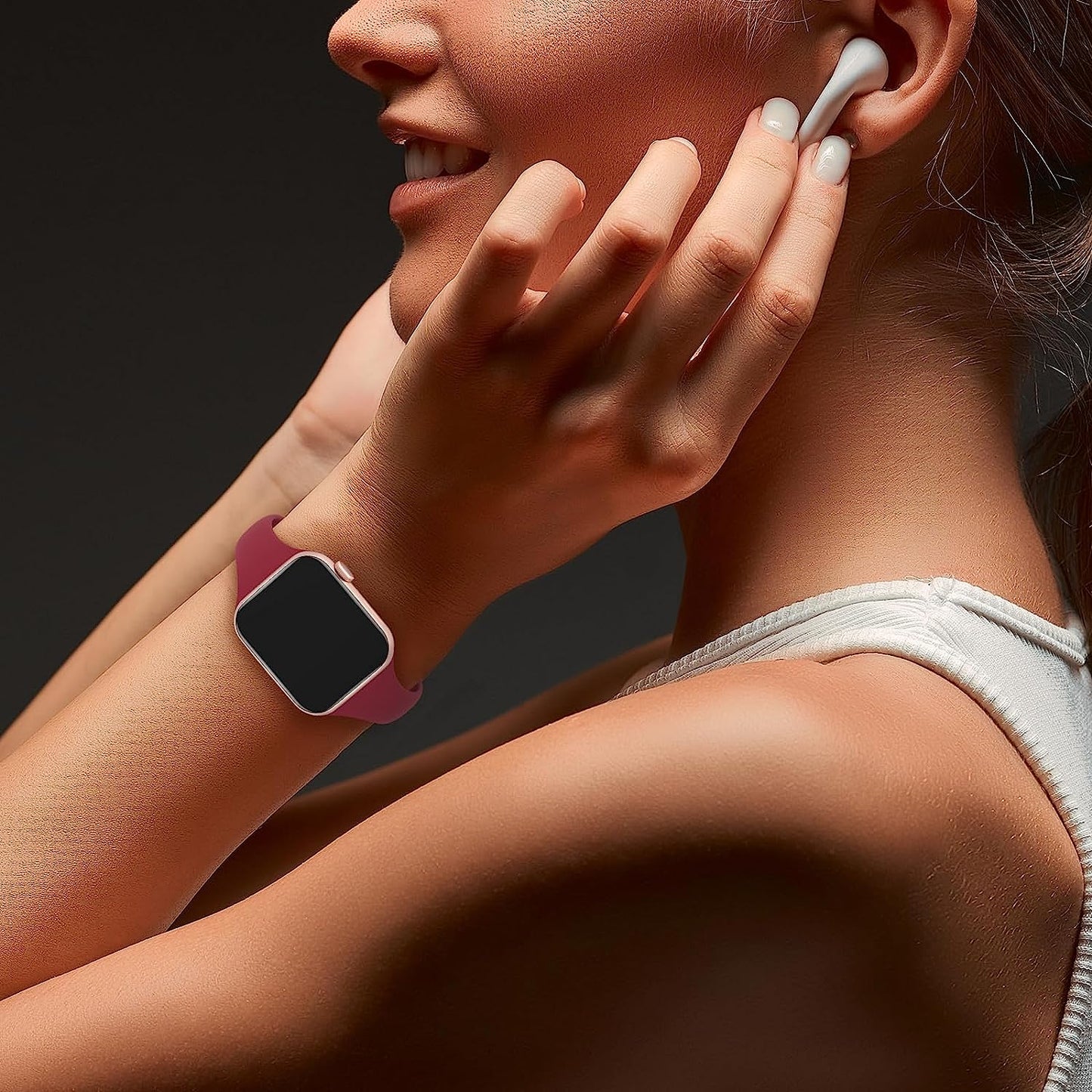 Slimband 6 Pack Slim Silicone Bands Compatible for Apple Watch Band 38Mm 40Mm 41Mm 42Mm 44Mm 45Mm 49Mm, Narrow Replacement Strap Thin Wristband for Iwatch Ultra Series 8/SE/7/6/5/4/3/2/1 Women Men  Slimband   