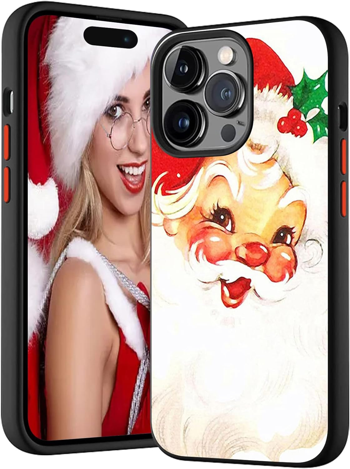 SINQERISHT Christmas Case Compatible with Samsung Galaxy S21 plus Phone Cases Hybrid Hard PC Soft TPU Bumper Full Body Shockproof Protective Cute Xmas Cover(Santa Claus)  SINQERISHT   