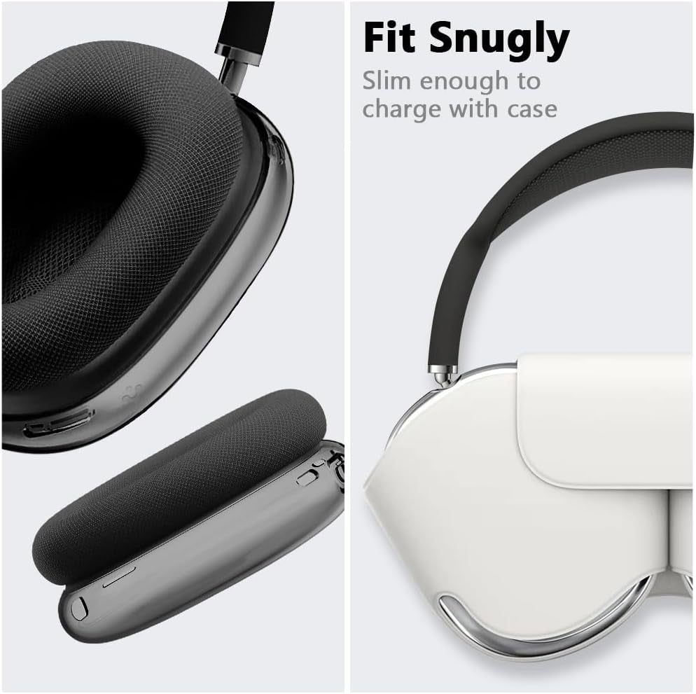 Ainiv Protective Case Compatible with Airpods Max, 2 Pack Soft TPU Anti-Scratch Skin Cover for Airpods Max, Shockproof Accessories for Airpods Max Headphones (Clear Black)  YotoUS   