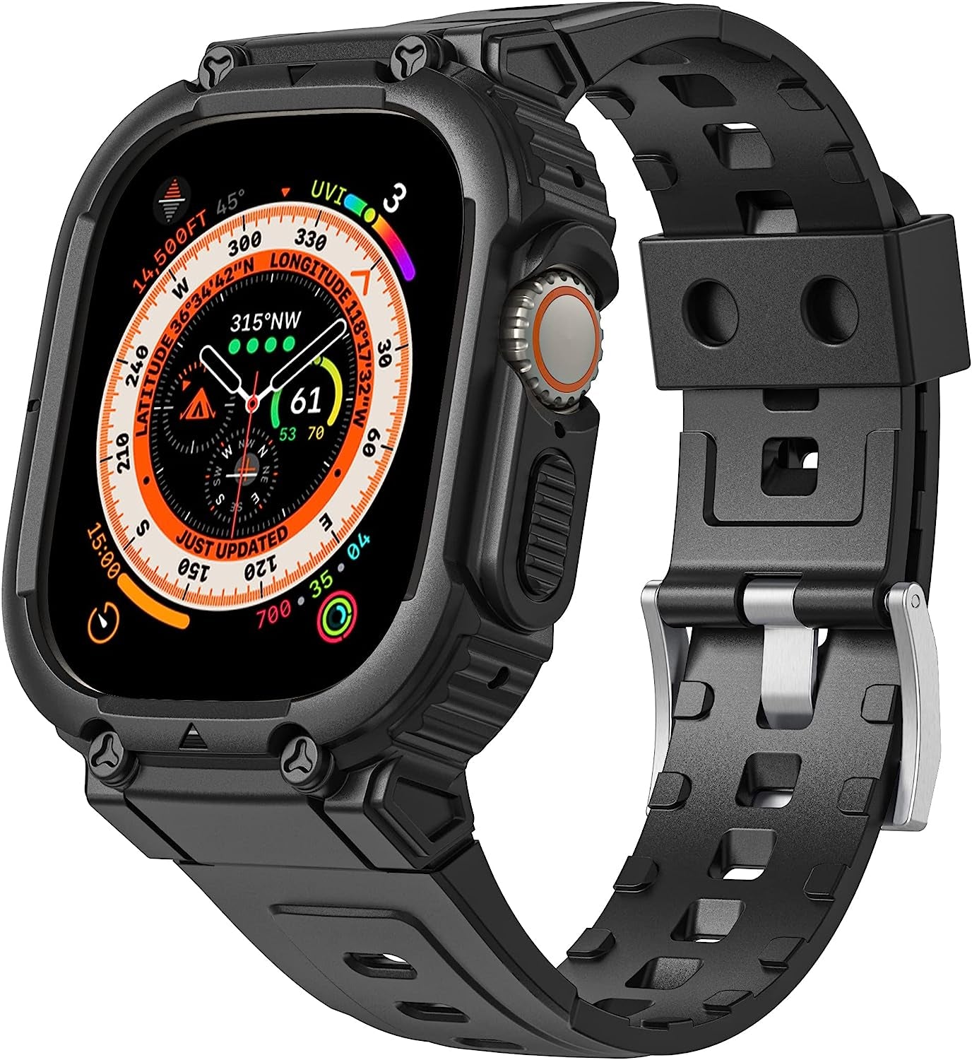HATALKIN for Apple Watch Ultra Band with Ultra Case 49Mm,Rugged Bands Bumper Protector Men Women Ultra Accessories Compatible for Apple Iwatch Ultra 49Mm  HATALKIN   