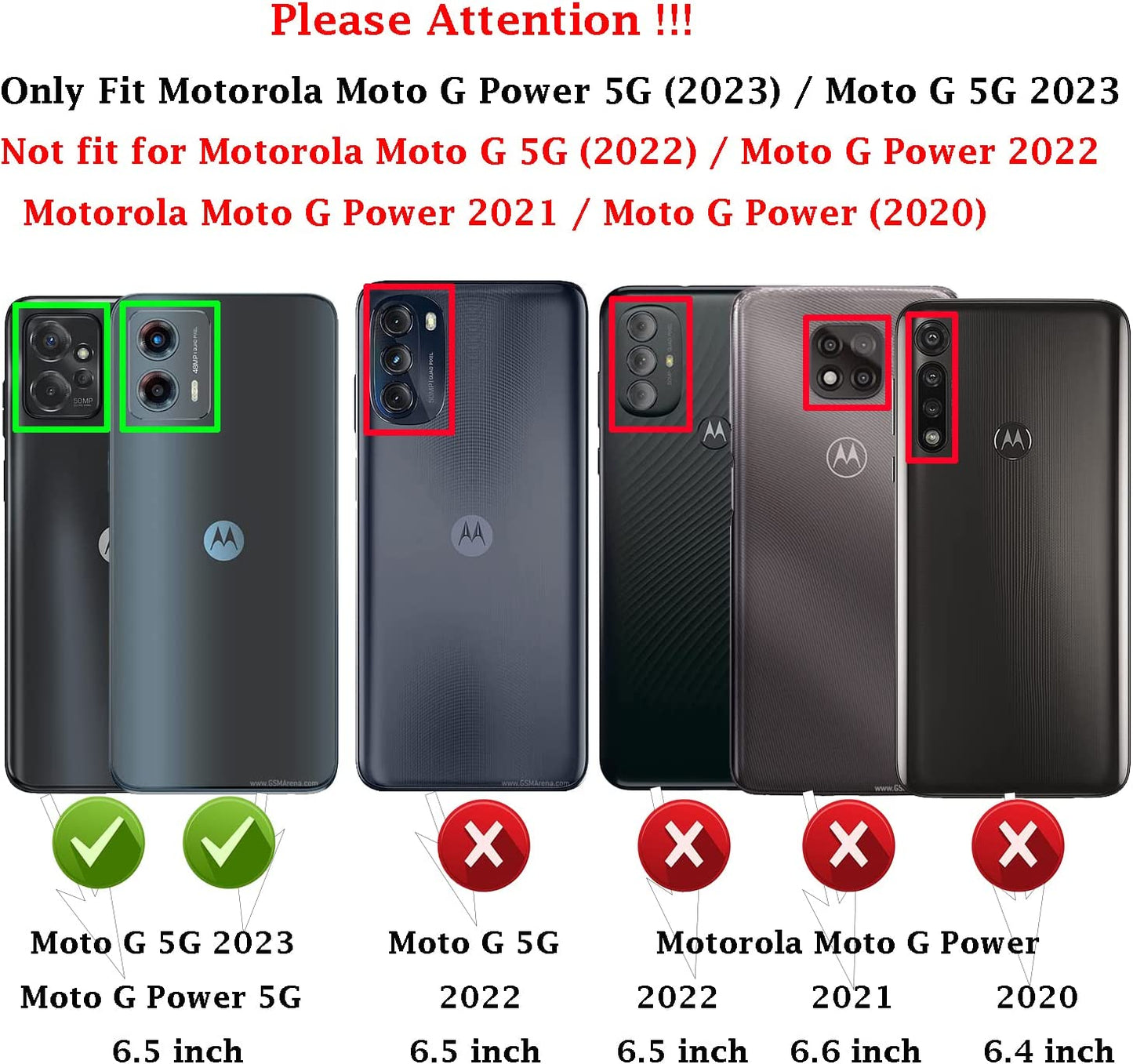 For Moto G 5G 2023 / Moto G Power 5G 2023 Case: Dual Layer Protective Heavy Duty Cell Phone Cover Shockproof Rugged with Screen Protector - Military Protection - Motorola Moto G 5G 2023, Red  Jinxian Co., Ltd.   