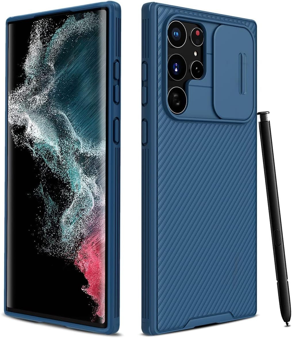 Cloudvalley for Samsung Galaxy S21 Ultra Case with Camera Cover, Full-Body Protective & Slim Fit, Camera Protection Case Only for Samsung Galaxy S21 Ultra 5G 6.8 Inch (2021 Release)-Blue  CloudValley Blue Galaxy S22 Utlra 