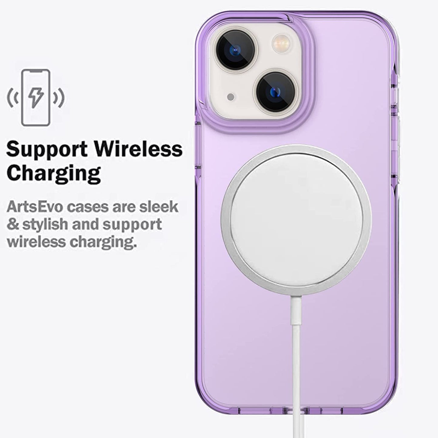 Artsevo Designed for Iphone 14 Case and Iphone 13 Case, 6.6Ft Drop Protection, Full Body Screen Camera Protective Phone Case,Purple  ArtsEvo   