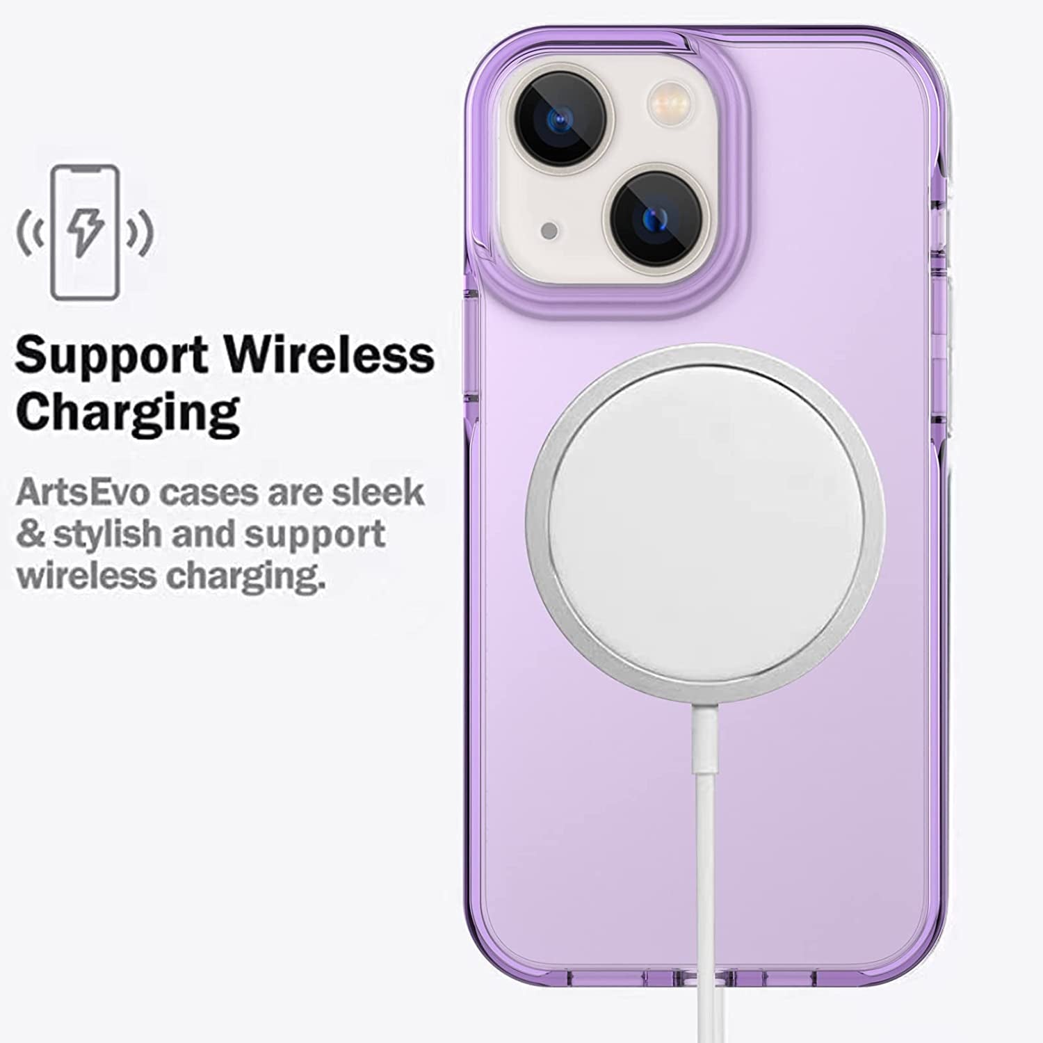 Artsevo Designed for Iphone 14 Case and Iphone 13 Case, 6.6Ft Drop Protection, Full Body Screen Camera Protective Phone Case,Purple  ArtsEvo   
