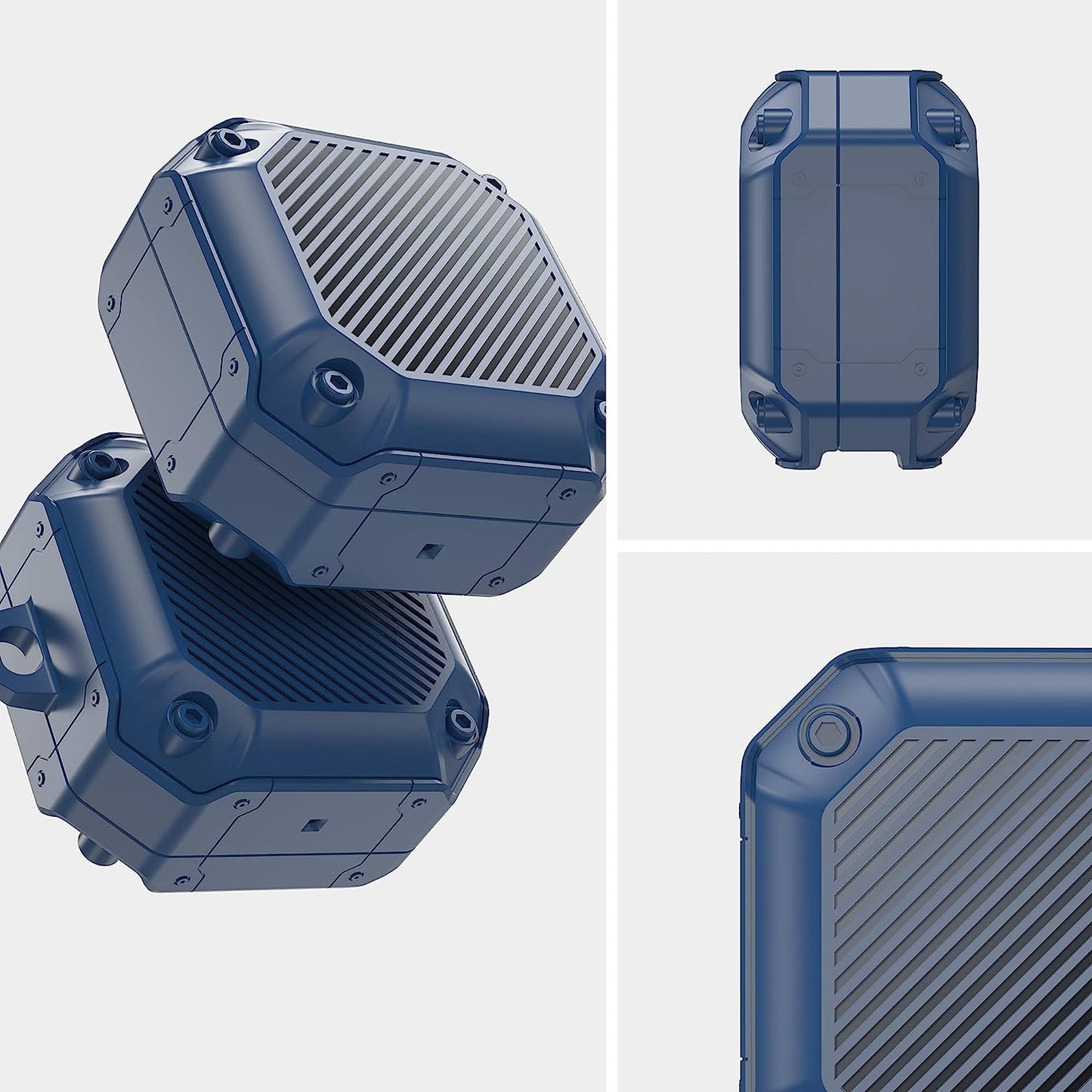 Valkit Compatible Samsung Galaxy Buds 2 Pro Case/Galaxy Buds Pro/2/Live Case Cover, Cool Military Full Body Shockproof Case with Keychain for Men Women Samsung Earbuds Protective Skin, Blue  VKT   