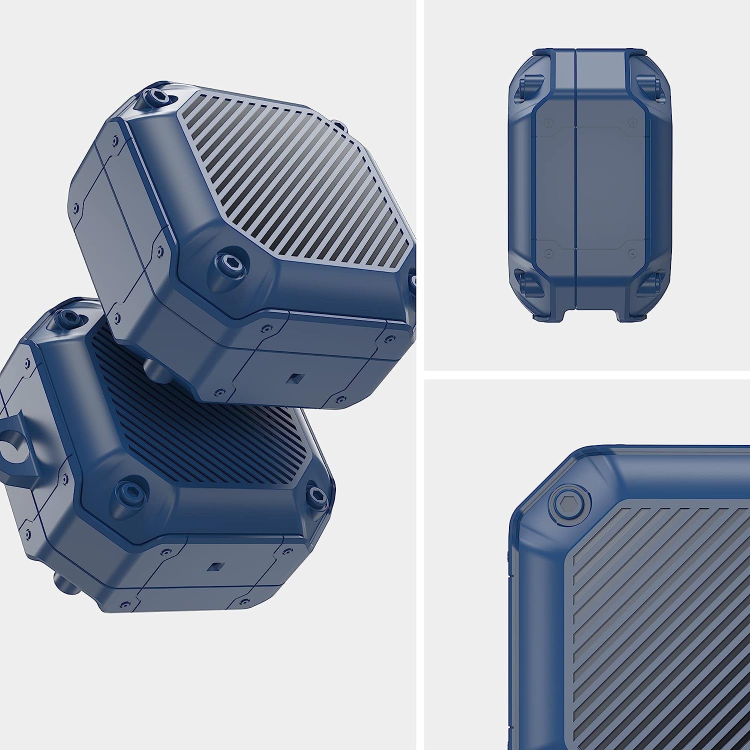 Valkit Compatible Samsung Galaxy Buds 2 Pro Case/Galaxy Buds Pro/2/Live Case Cover, Cool Military Full Body Shockproof Case with Keychain for Men Women Samsung Earbuds Protective Skin, Blue  VKT   