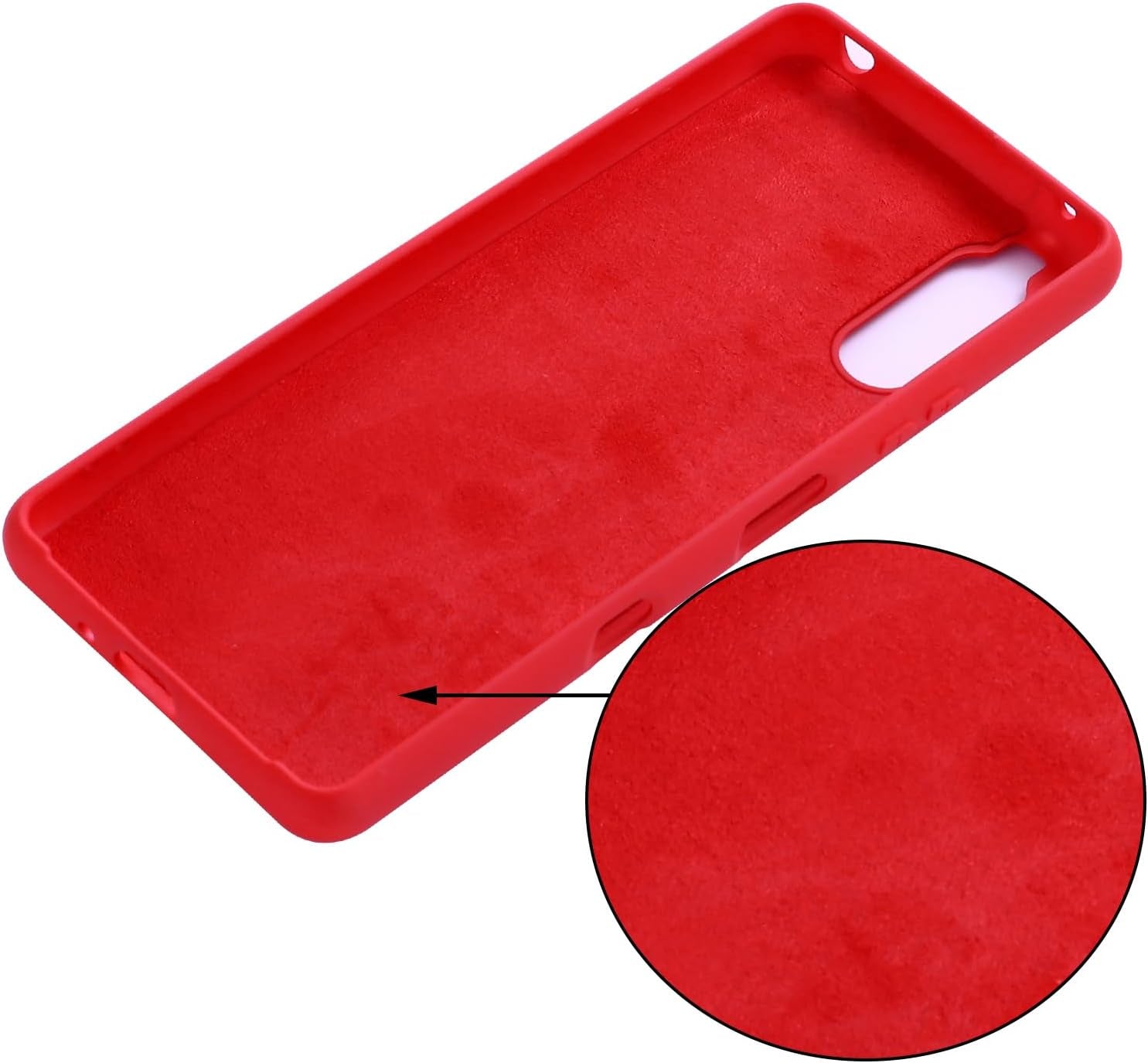 Case for Sony Xperia 10 III, Liquid Silicone Protective Phone Case for Sony Xperia 10 III with Silicone Lanyard, Slim Thin Soft Shockproof Cover for Sony Xperia 10 III Silicone Case Red  Generic   