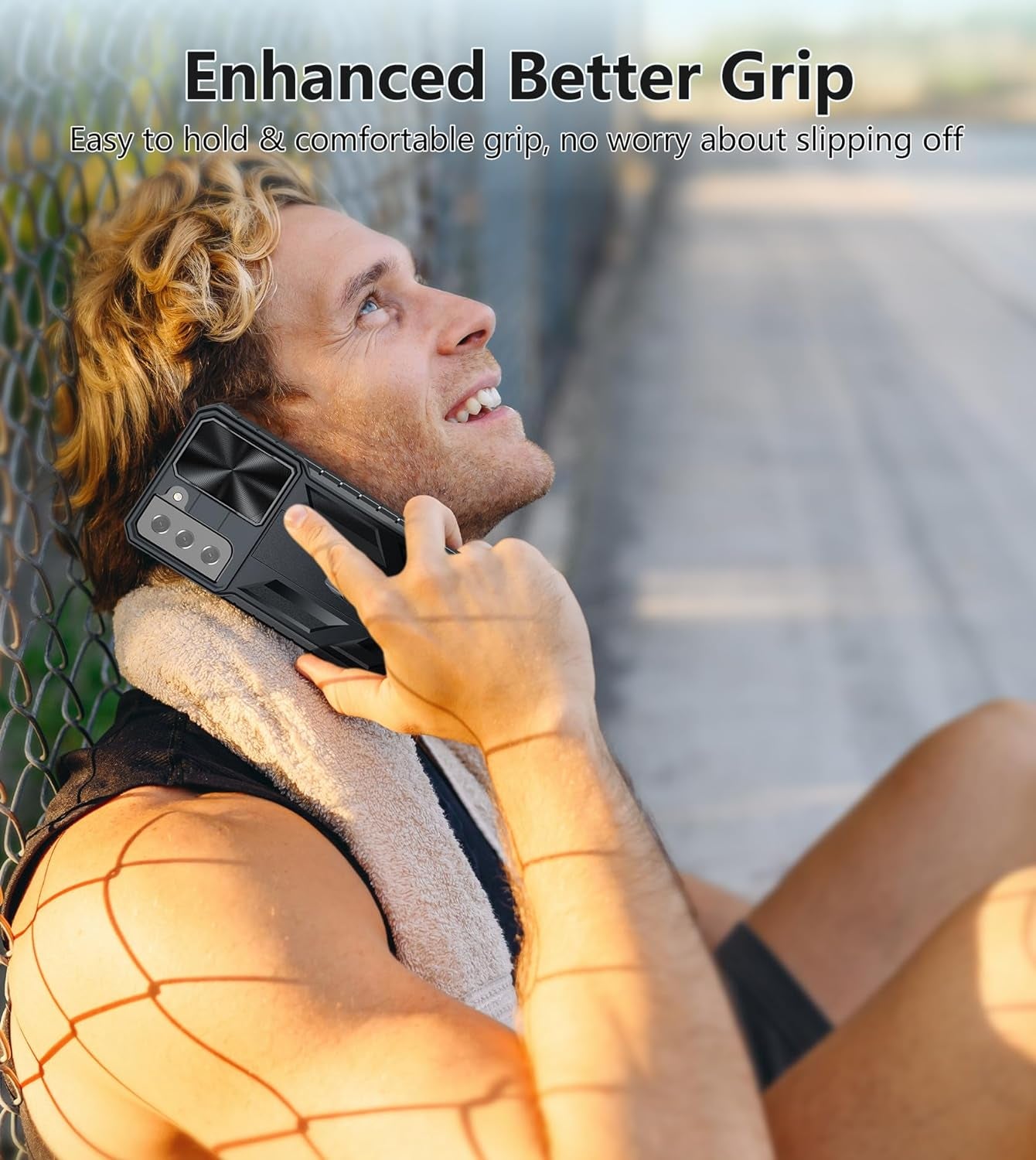 FNTCASE for Samsung Galaxy S21 Case: Heavy Duty Shockproof Phone Cover with Kickstand | Durable Protective Shockproof Cases Rugged Military Grade Drop Proof Protection 6.2" Matte Shell Black  FNTCASE   