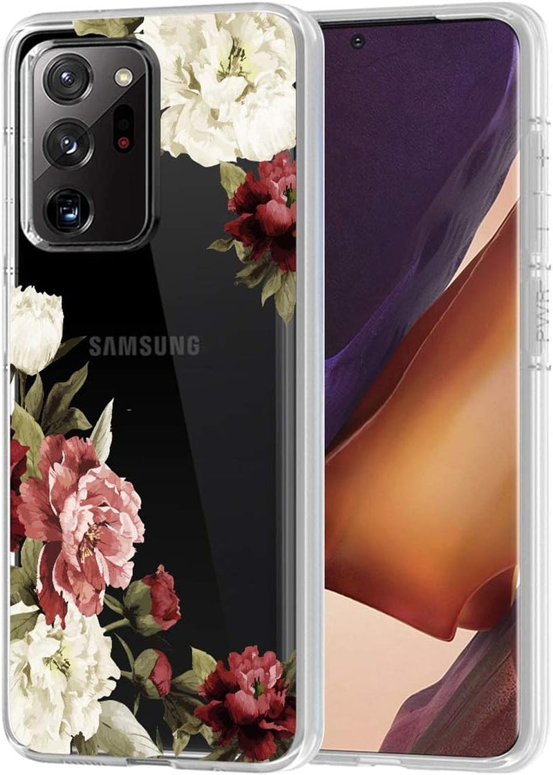 Zoeirc Case for Galaxy Note 20 Ultra 5G, Samsung Note 20 Ultra Clear Case, TPU 360 Full Body Shockproof Hybrid Bumper Crystal Clear Phone Case Cover for Samsung Galaxy Note 20 Ultra (Rose Flower)  Zoeirc Blossom Flower  