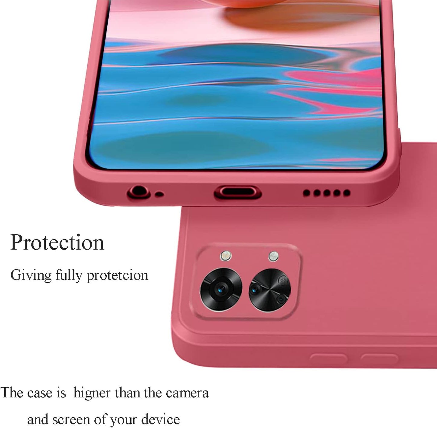 Yarxiawin Compatible for Oneplus Nord 2T Case Silicone Purple, Soft and Silky Oneplus Nord 2T Phone Case Shockproof Cover Anti-Fingerprint (Camellia Red)  Yarxiawin   