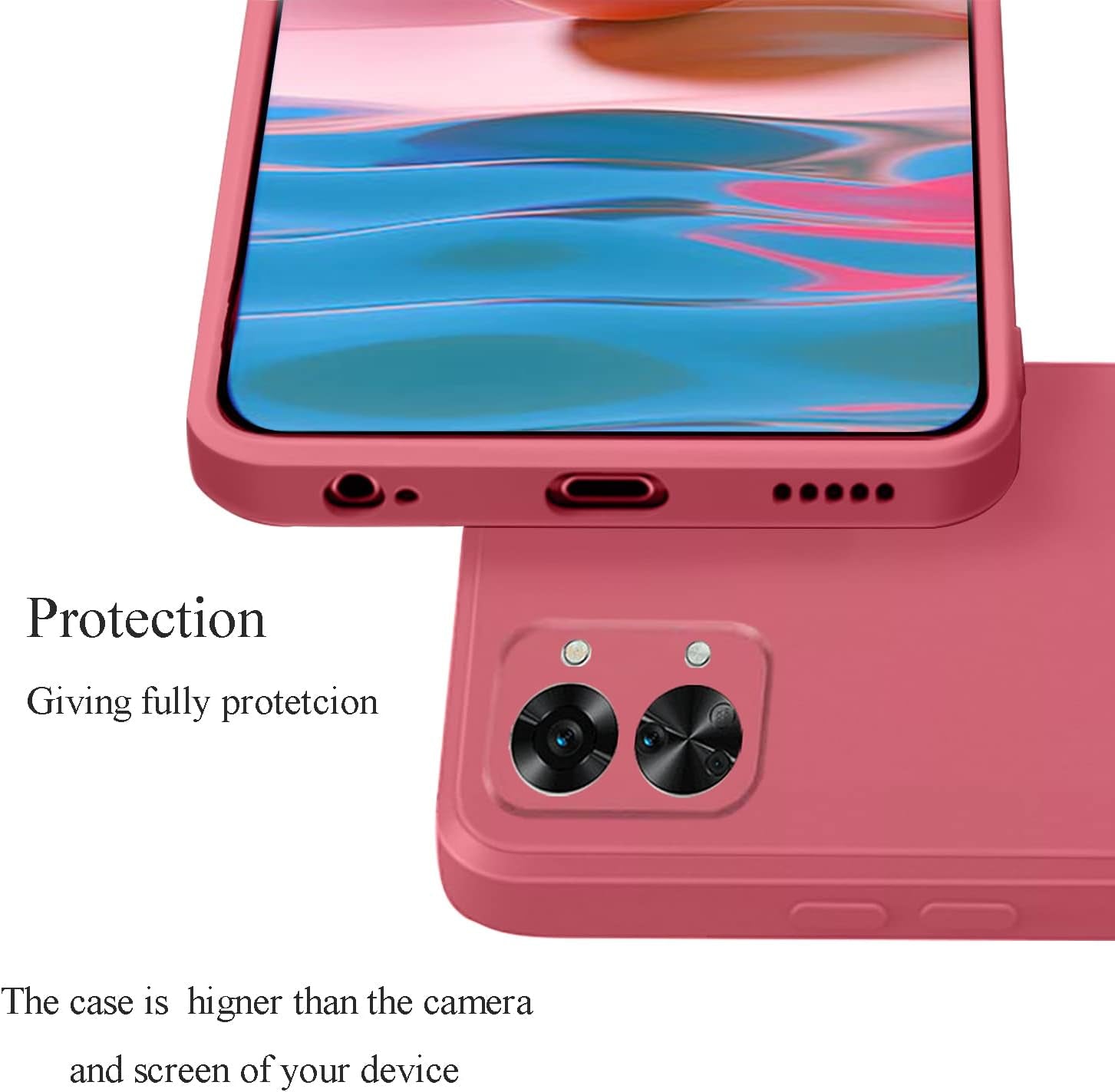 Yarxiawin Compatible for Oneplus Nord 2T Case Silicone Purple, Soft and Silky Oneplus Nord 2T Phone Case Shockproof Cover Anti-Fingerprint (Camellia Red)  Yarxiawin   