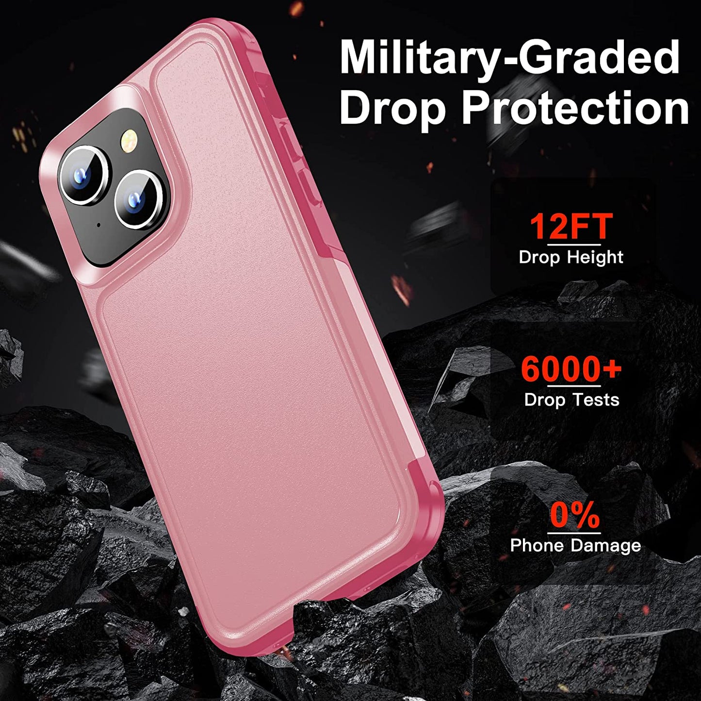 Xiwxi Magnetic for Iphone 14 Case [Compatible with Magsafe][Military Grade Drop Protection] [Glass Screen Protector+Camera Lens Protector] Non-Slip Full-Body Shockproof Phone Case,Pink  xiwxi   