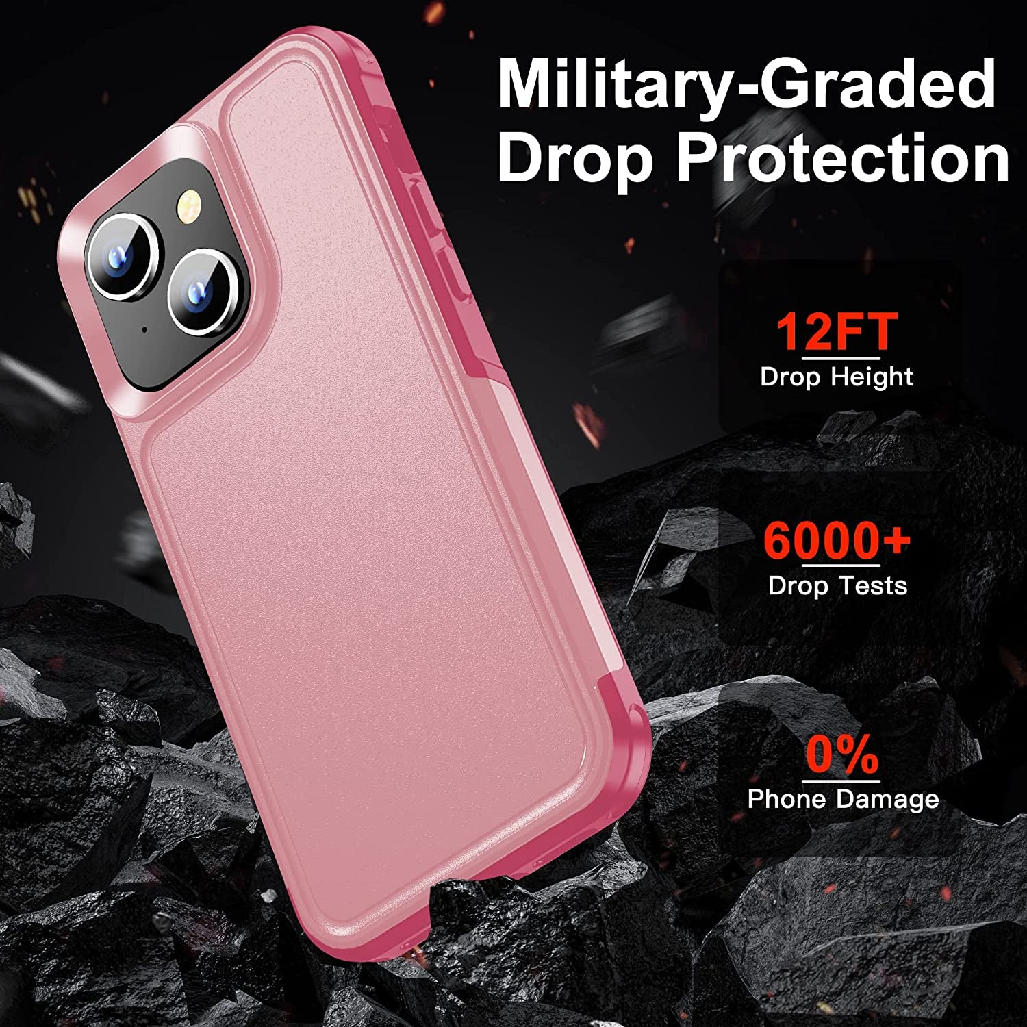 Xiwxi Magnetic for Iphone 14 Case [Compatible with Magsafe][Military Grade Drop Protection] [Glass Screen Protector+Camera Lens Protector] Non-Slip Full-Body Shockproof Phone Case,Pink  xiwxi   