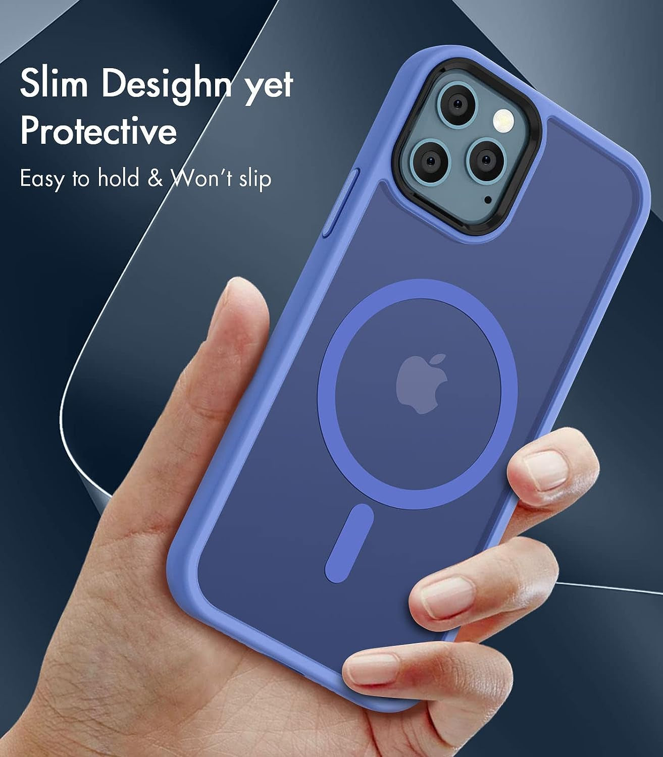 BOTOER [5 in 1 for Iphone 12 Case/Iphone 12 Pro Case,With 2 Pack Screen Protector + 2 Pack Camera Lens Protector, Ultra Thin Scratch Resistant Drop Mag-Safe Phone Case for Iphone 12/12 Pro,Blue A  BOTOER   