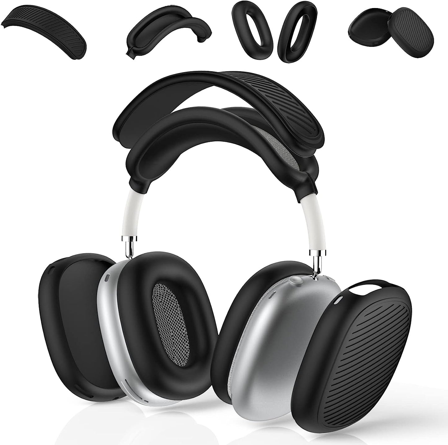 WOOPIT 4 Set Airpods Max Case Cover,Silicone Case for Airpods Max Headphones,Anti-Scratch Ear Pad Cover/Ear Cover/Headband Cover/Soft Headband Cushion Protector Accessories for Apple Airpods Max  WOOPIT   