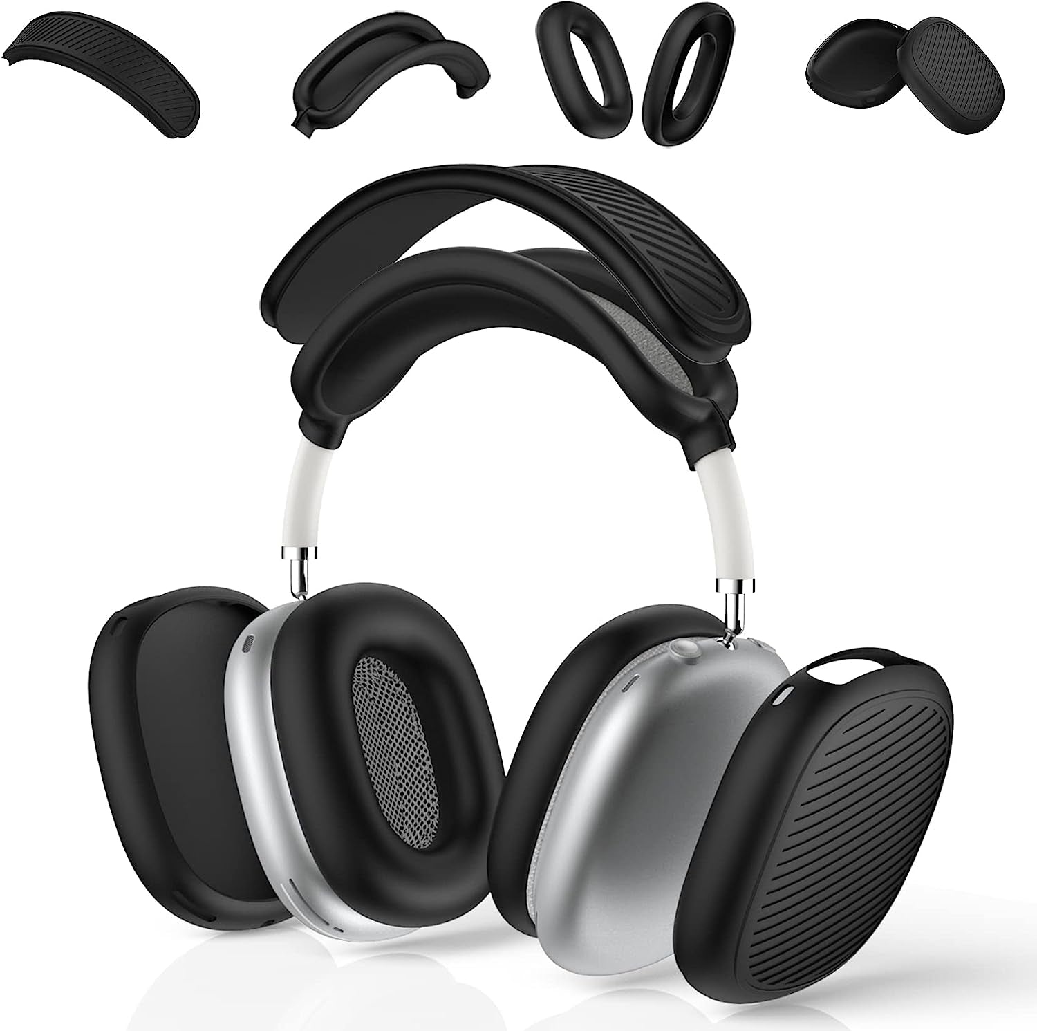 WOOPIT 4 Set Airpods Max Case Cover,Silicone Case for Airpods Max Headphones,Anti-Scratch Ear Pad Cover/Ear Cover/Headband Cover/Soft Headband Cushion Protector Accessories for Apple Airpods Max  WOOPIT   