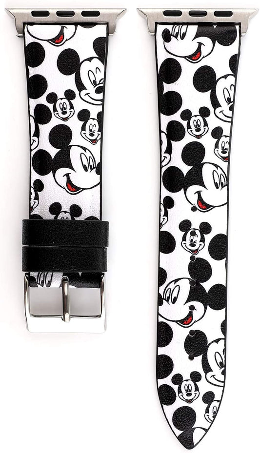 Cute Cartoon Leather Band Lovely Style Replacement Strap Wristband Compatible with Apple Watch 42Mm 44Mm 45Mm Series 8 7 6 5 4 3 2 1 Se/49Mm Ultra - White/Black  Clatune   