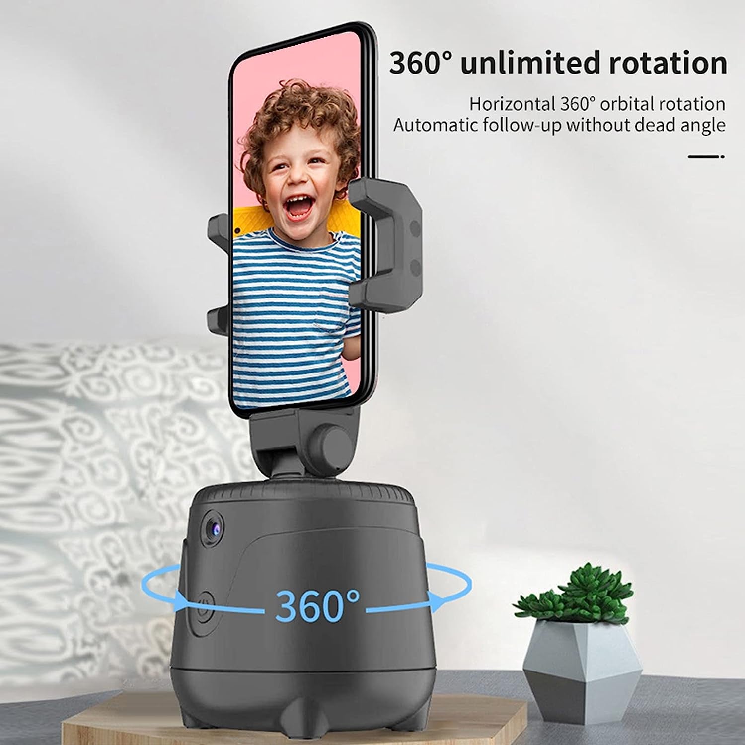 Dsfen Smart Tracking Phone Holder 360° Rotation Auto Face Tracking Cell Phone Tripod Stand Gimbal No App Battery Operated for Video Shooting Live Streaming Vlog Selfie  dsfen   