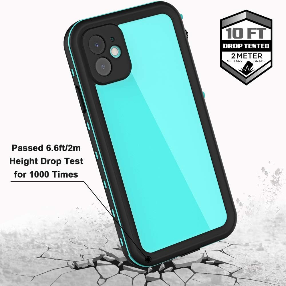 ZWWADR for Iphone 11 Waterproof Case with Screen Protector Full Body Protector Shockproof Dustproof Dirtproof Heavy Duty IP68 Waterproof Case for Iphone 11(6.1Inch) (Teal)  ZWWADR   