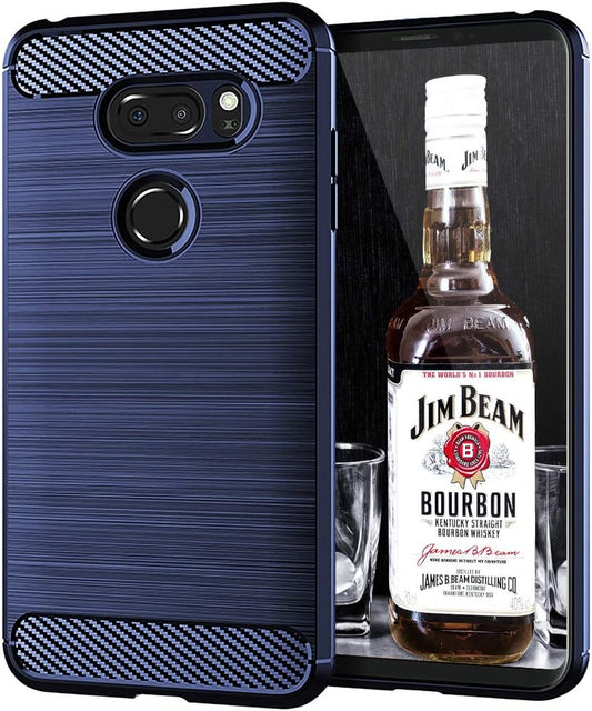 EGALO LG V35 Thinq Case Slim Thin,Lg V35 / V30 / V30 plus / V30S Thinq Case Soft Skin Silicone Flexible TPU (Anti-Fingerprint) Anti-Scratches Protective Cases (Navy)  Egalo   