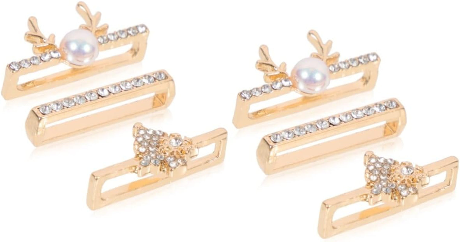 Mikikit 12 Pcs Compatible Loops Themed Anti-Slip Rhinestones Exquisite Decorations Charms Delicate Ornament with Watch Decors Design Smartwatch Accessories Band Christmas Golden Strap  Mikikit Goldenx2pcs 3.5x0.1x0.5cmx2pcs 