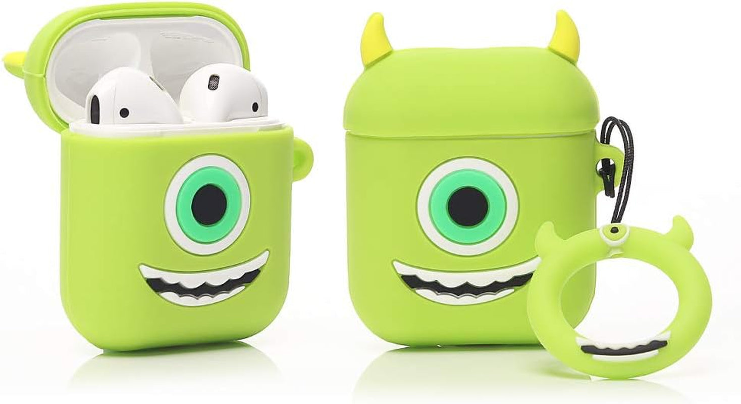 ZAHIUS Silicone Case Compatible for Apple Airpods 1&2 Lightweight Cover[Cartoon Pattern][Designed for Kids Girl and Boys] (Big Eye Frog Green)  ZAHIUS Direct Mike  