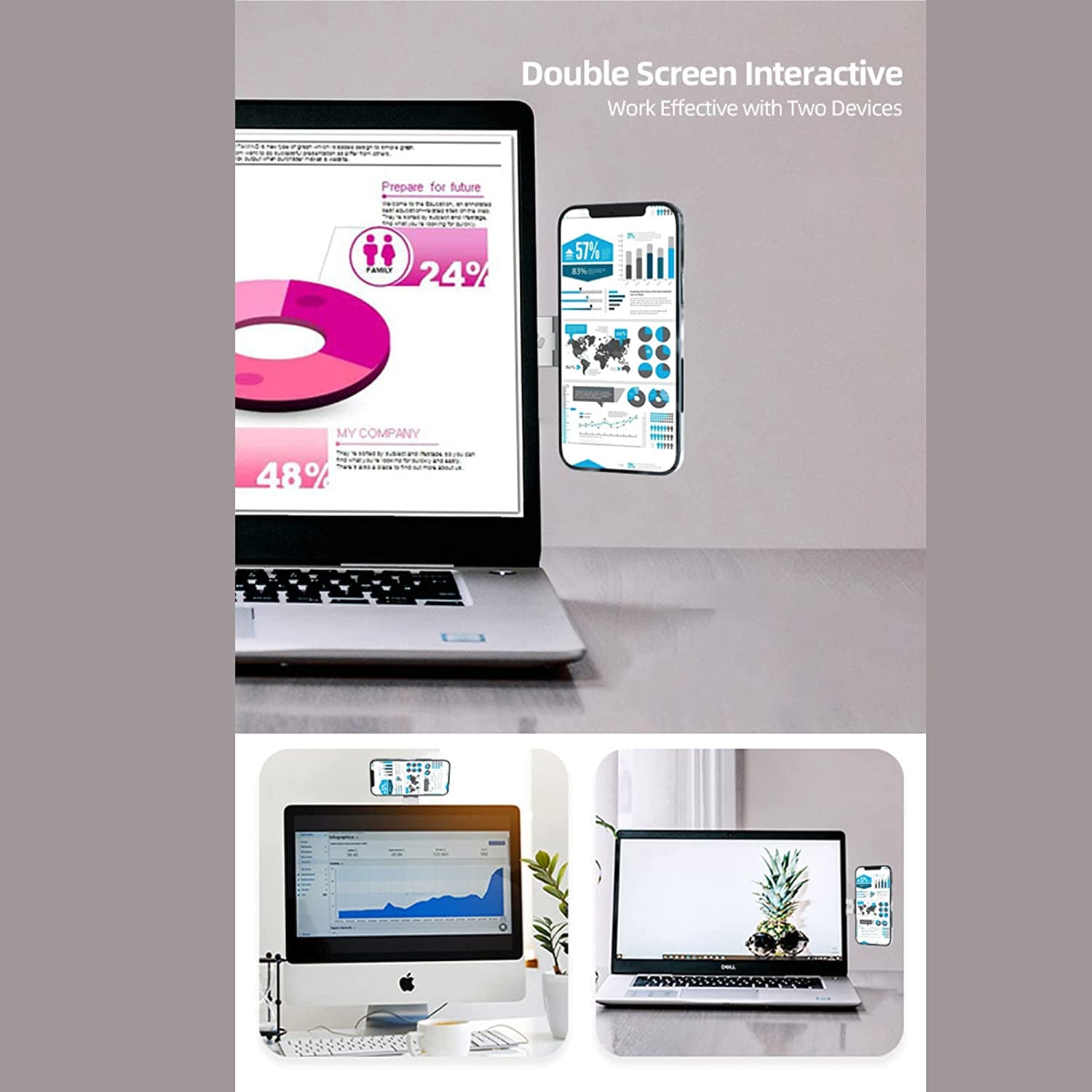 Jumping Frog Laptop Phone Holder, Adjustable Monitor Phone Mount, Iphone Monitor Mount Expansion Bracket, Slim Foldable Laptop Phone Mount for Iphone 14/13 Series / 12 Pro Max/ 12 Pro/ 12 Mini Silver  Jumping frog   