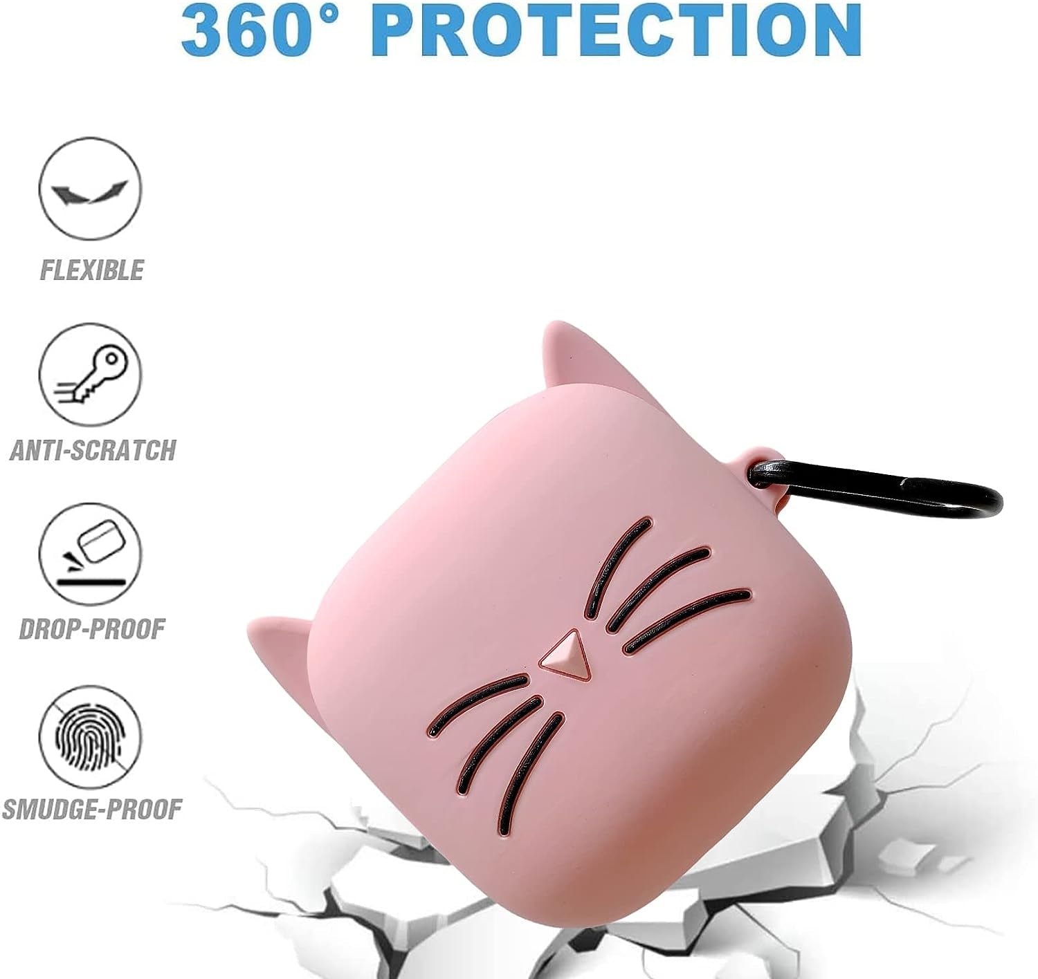 CASEVERSE for Powerbeats Pro Case, 3D Cute Cartoon Cat Shockproof Protective Silicone Case for Powerbeats Pro with Keychain for Boys Girls Teens  CASEVERSE   