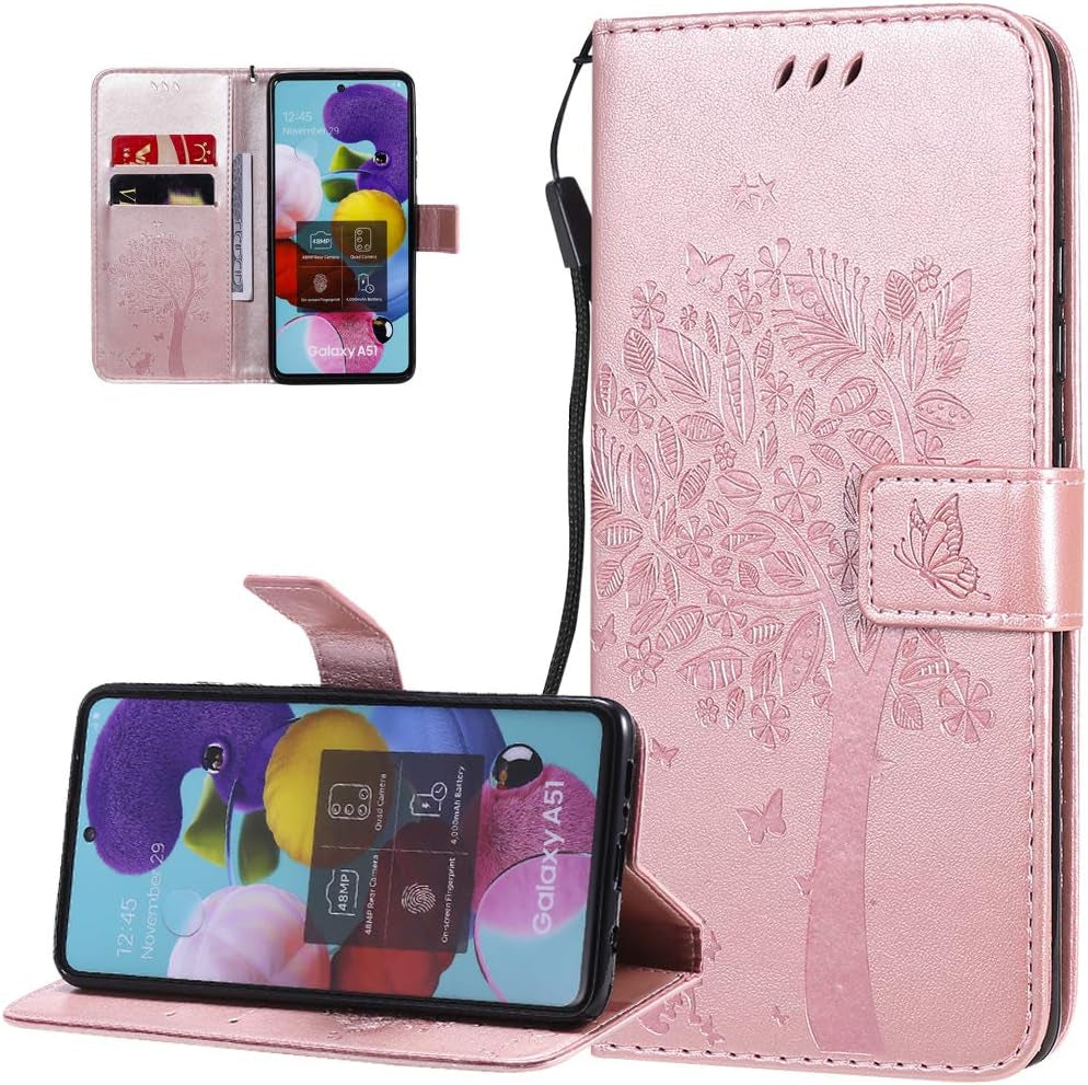 LEMAXELERS Google Pixel 4A 5G Case Embossed Wishing Tree Wallet Shockproof Case Flip Premium PU Leather Magnetic Card Slots with Stand Cover for Google Pixel 4A 5G / Pixel 5 XL Wishing Tree Red KT  LEMAXELERS A-8  