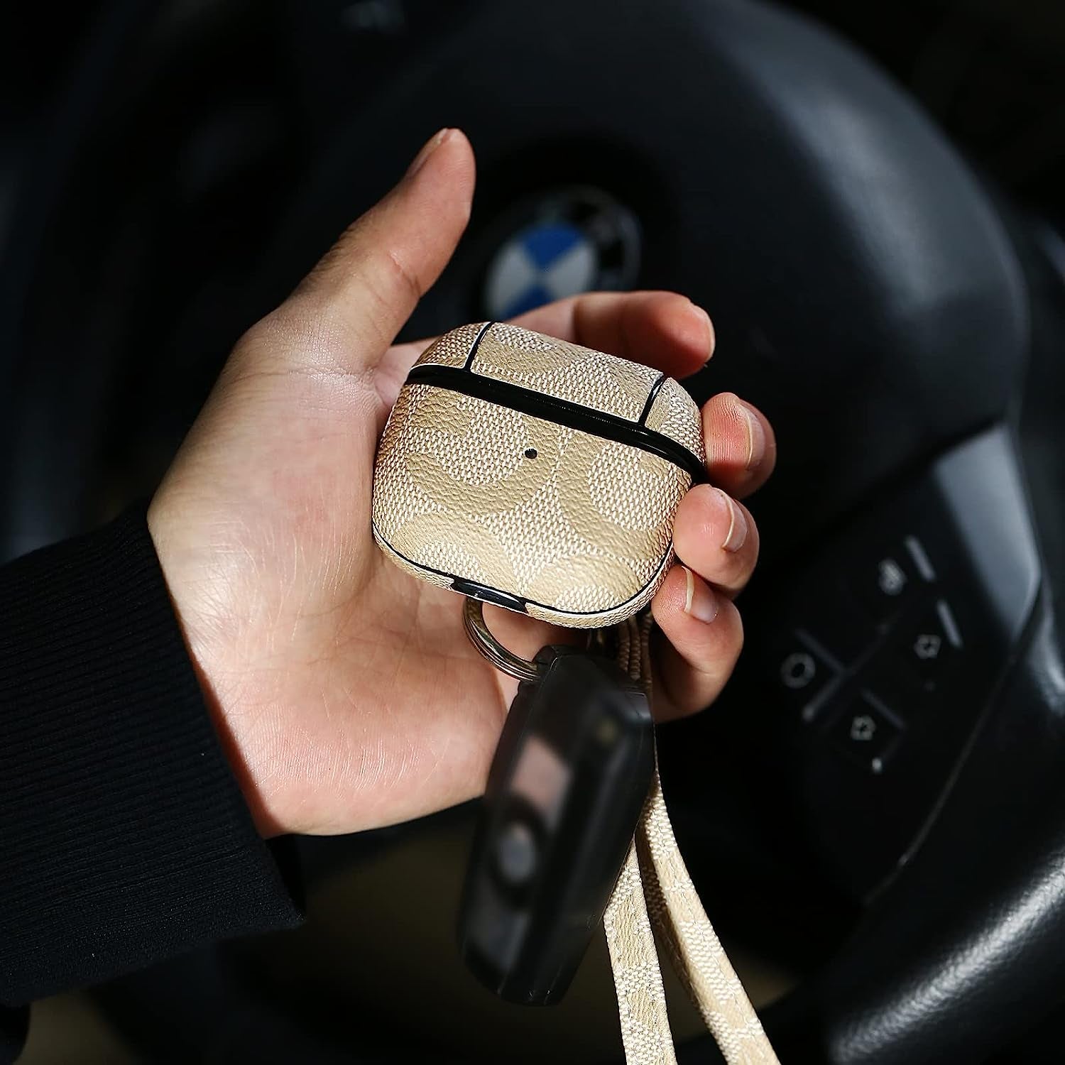 Raimot Airpods 3Rd Leather Elegant Case with Keychain Fully Protective Case for Airpods Accessories Gifts (Airpods 3Rd)  Raimot   