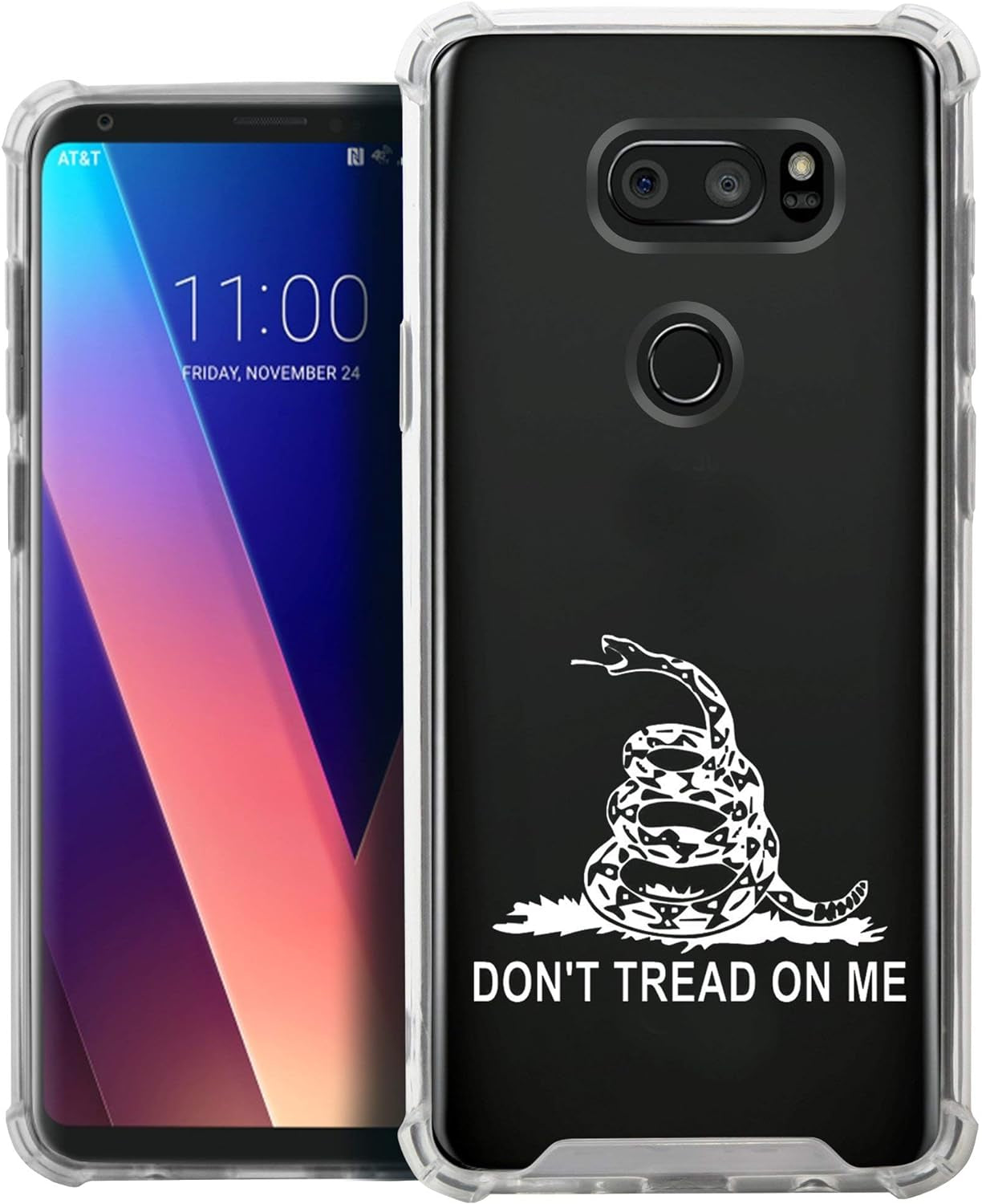 Casesondeck Case Compatible with [LG V30S Thinq and LG V30] Slim Precise Fit TPU Case, Scratch Protection Unique Design (Dont Tread on Me)  CasesonDeck   