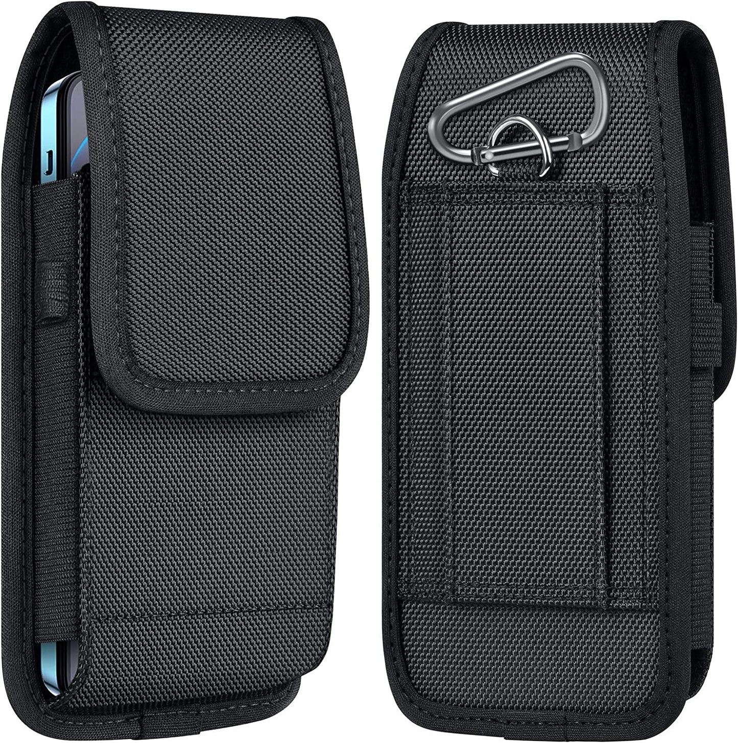 Ykooe Cell Phone Pouch Nylon Belt Holster Case Compatible with Iphone 15, 15 Pro, 14 Pro, 14, 12, 12 Pro, 11, 11 Pro, 13, 13 Pro, XR, Samsung Galaxy S20 S21 S22 S23 S10 S9, Black – L  ykooe Black Xxl 