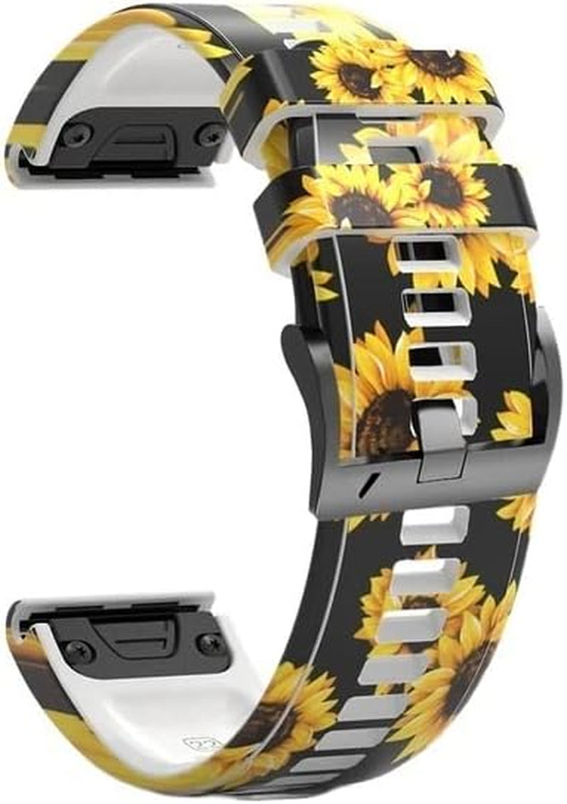 XIRIXX 22/26Mm Wrist Band Strap for Garmin Fenix 7 7X 5 5X 6 6X Pro 935 945 Smart Watch Printed Sport Quick Release Silicone Watchband  XIRIXX E For Fenix 6X 6X Pro 